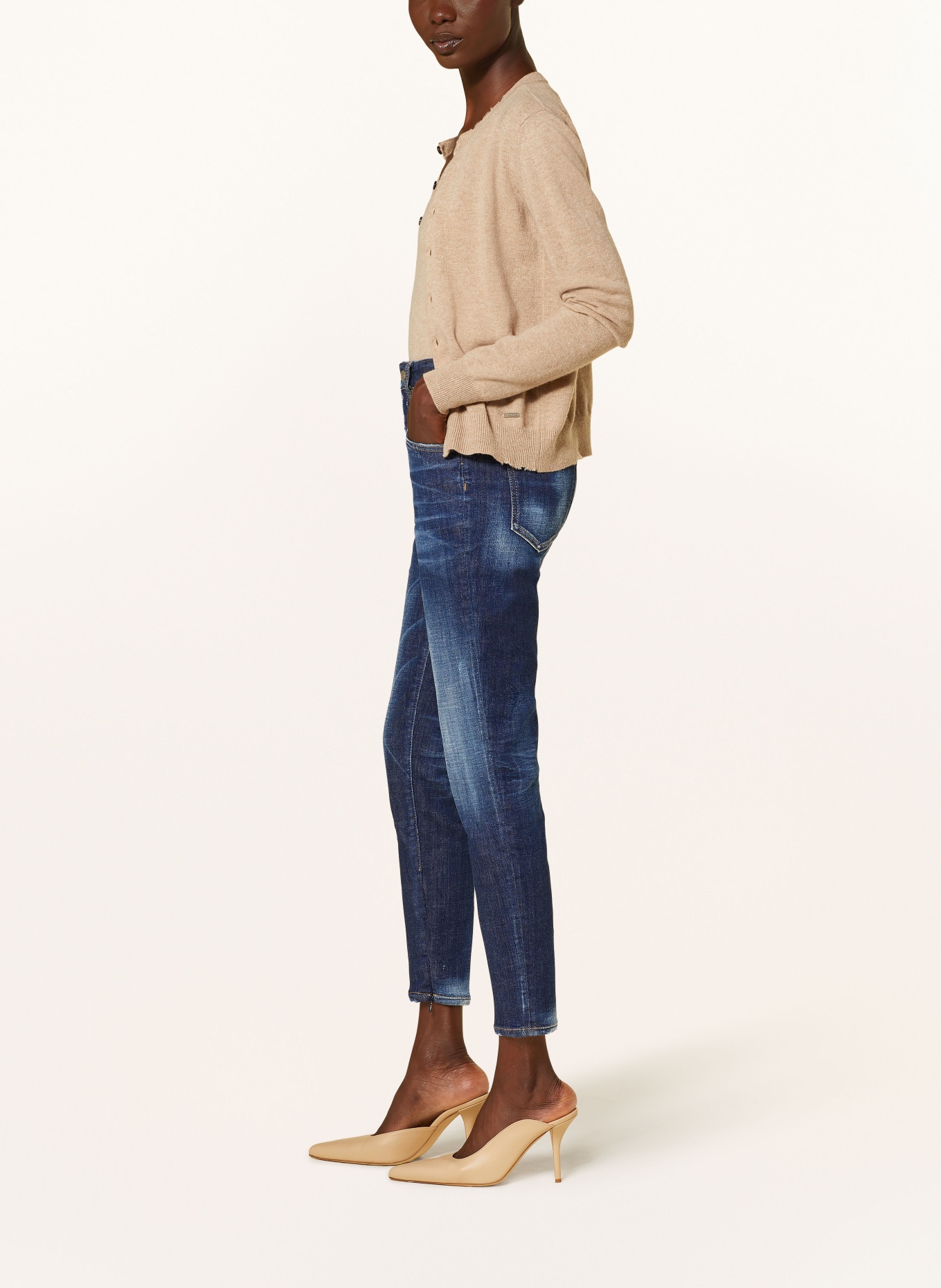 DSQUARED2 Jeansy 7/8 TWIGGY: 470 NAVY BLUE