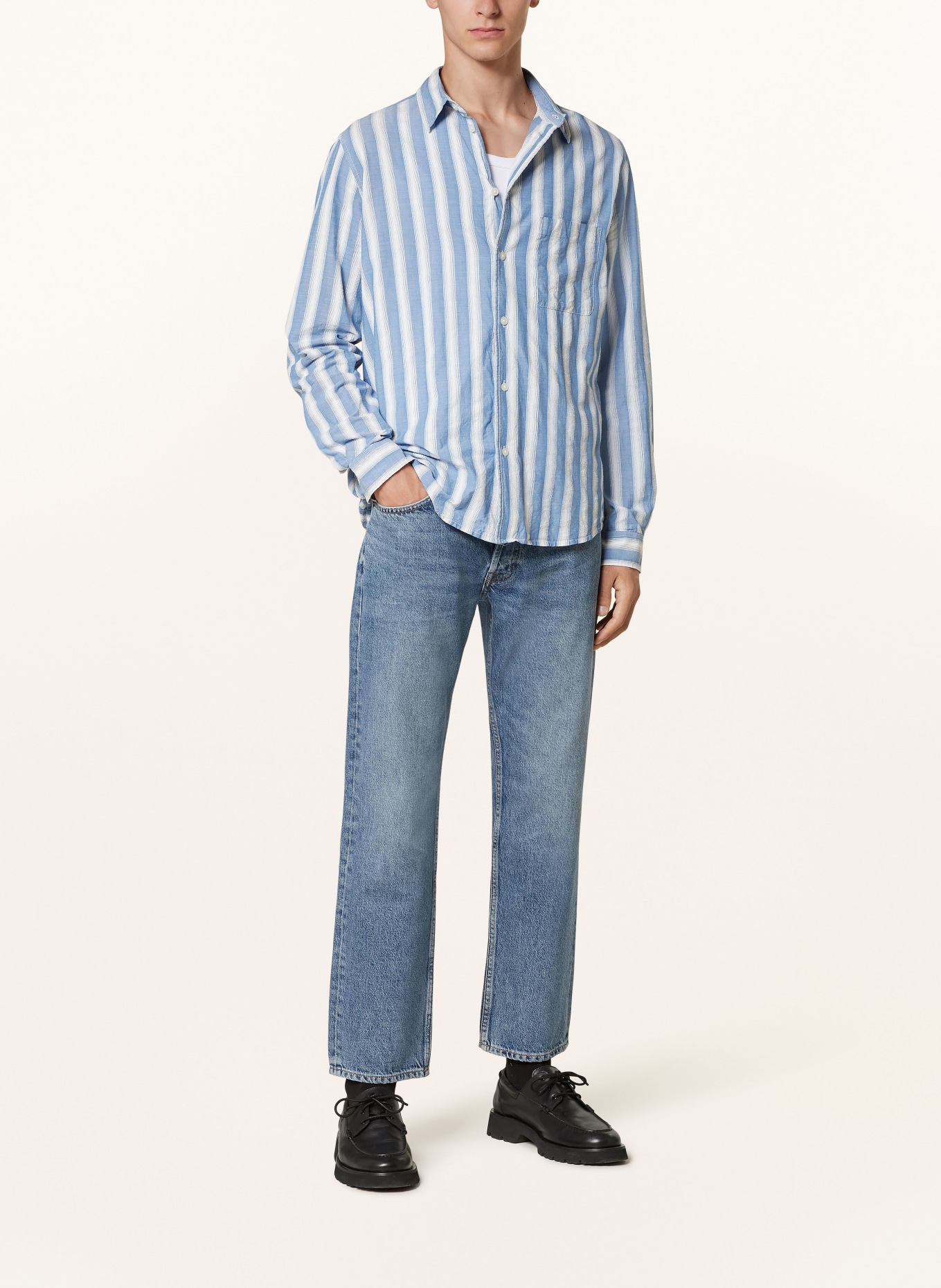 SAMSØE SAMSØE Shirt SARYAN comfort fit: BLUE/ WHITE