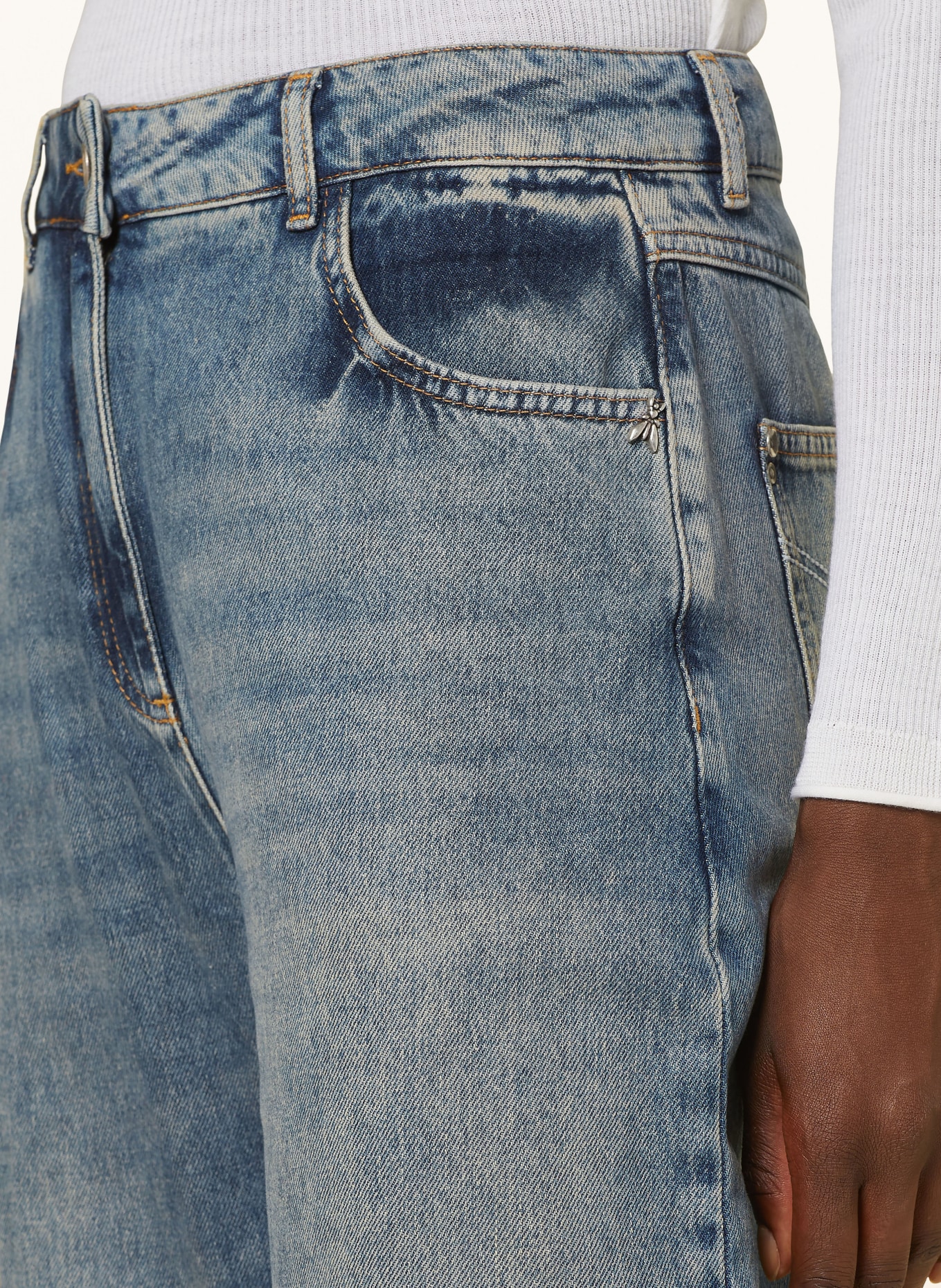 PATRIZIA PEPE Straight jeans: Bershka loose fit smock tshirt dress in black