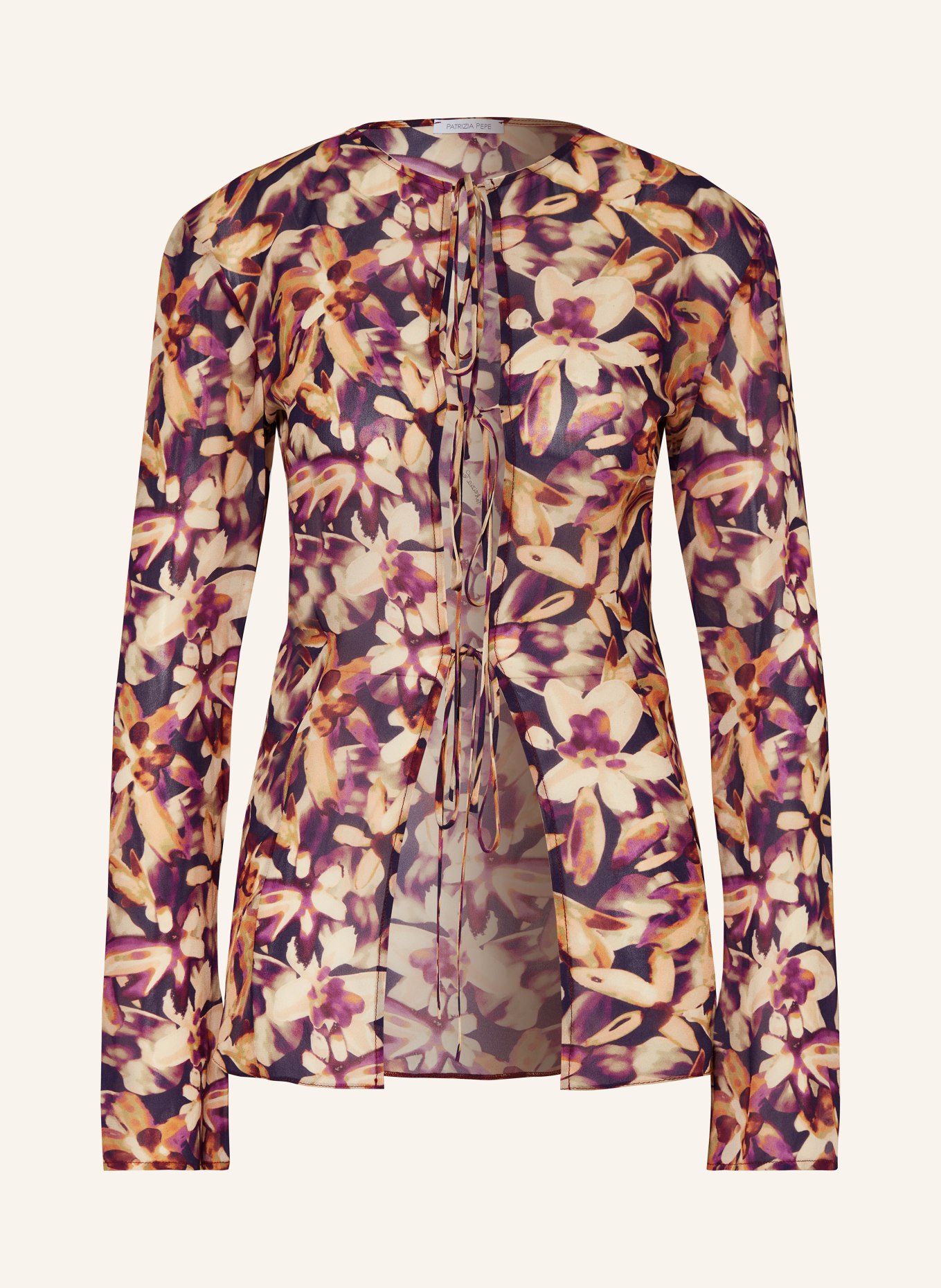 PATRIZIA PEPE Blouse, Color: CREAM/ PURPLE/ DARK PURPLE (Image 1)