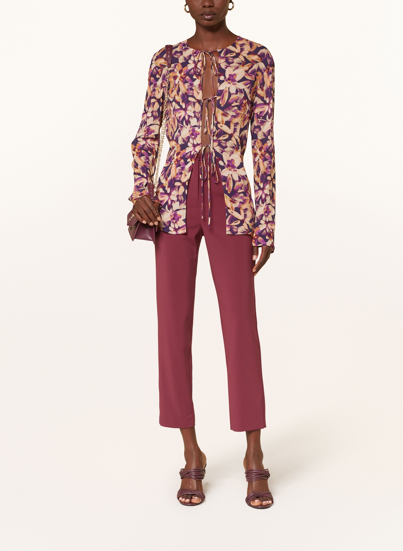 PATRIZIA PEPE Blouse, Color: CREAM/ PURPLE/ DARK PURPLE (Image 2)