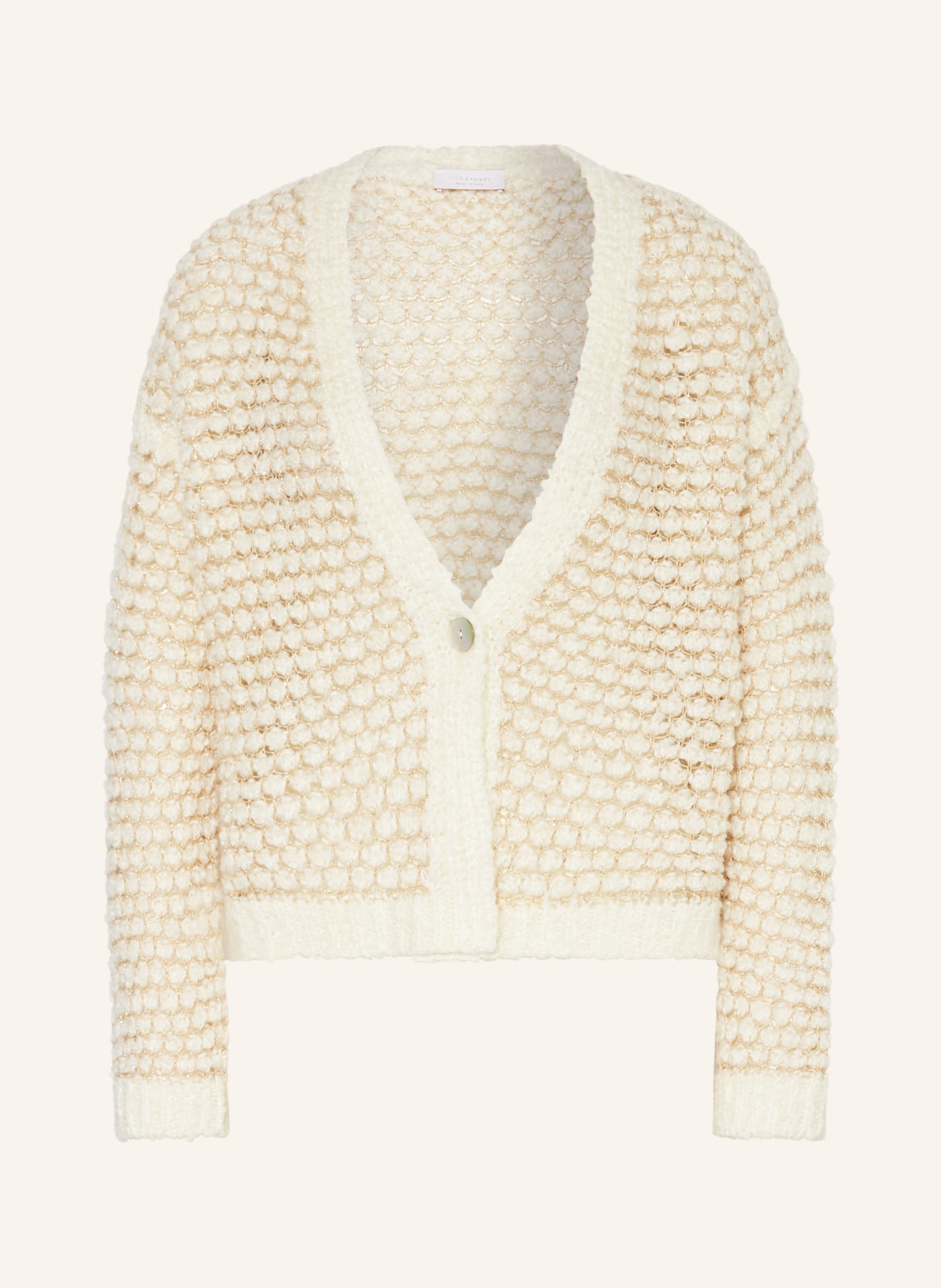 White and gold cardigan top