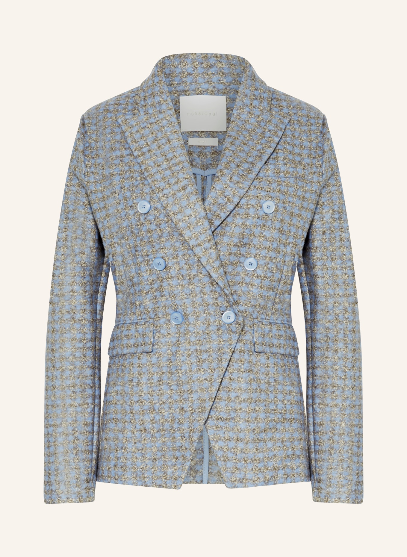 rich&royal Knit blazer, Color: LIGHT BLUE/ GRAY (Image 1)