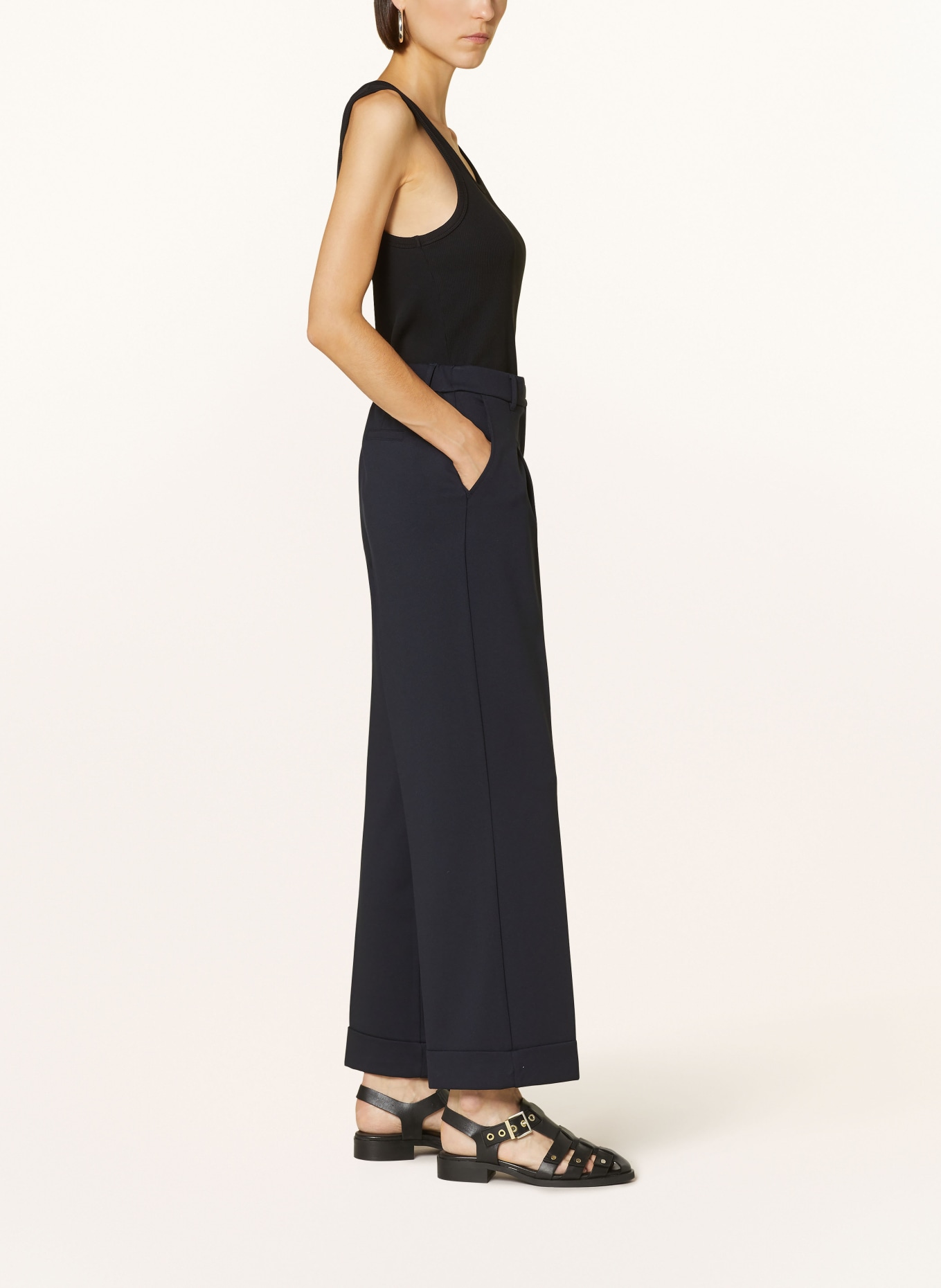 someday Wide leg trousers CISILIA EASY, Color: DARK BLUE (Image 4)