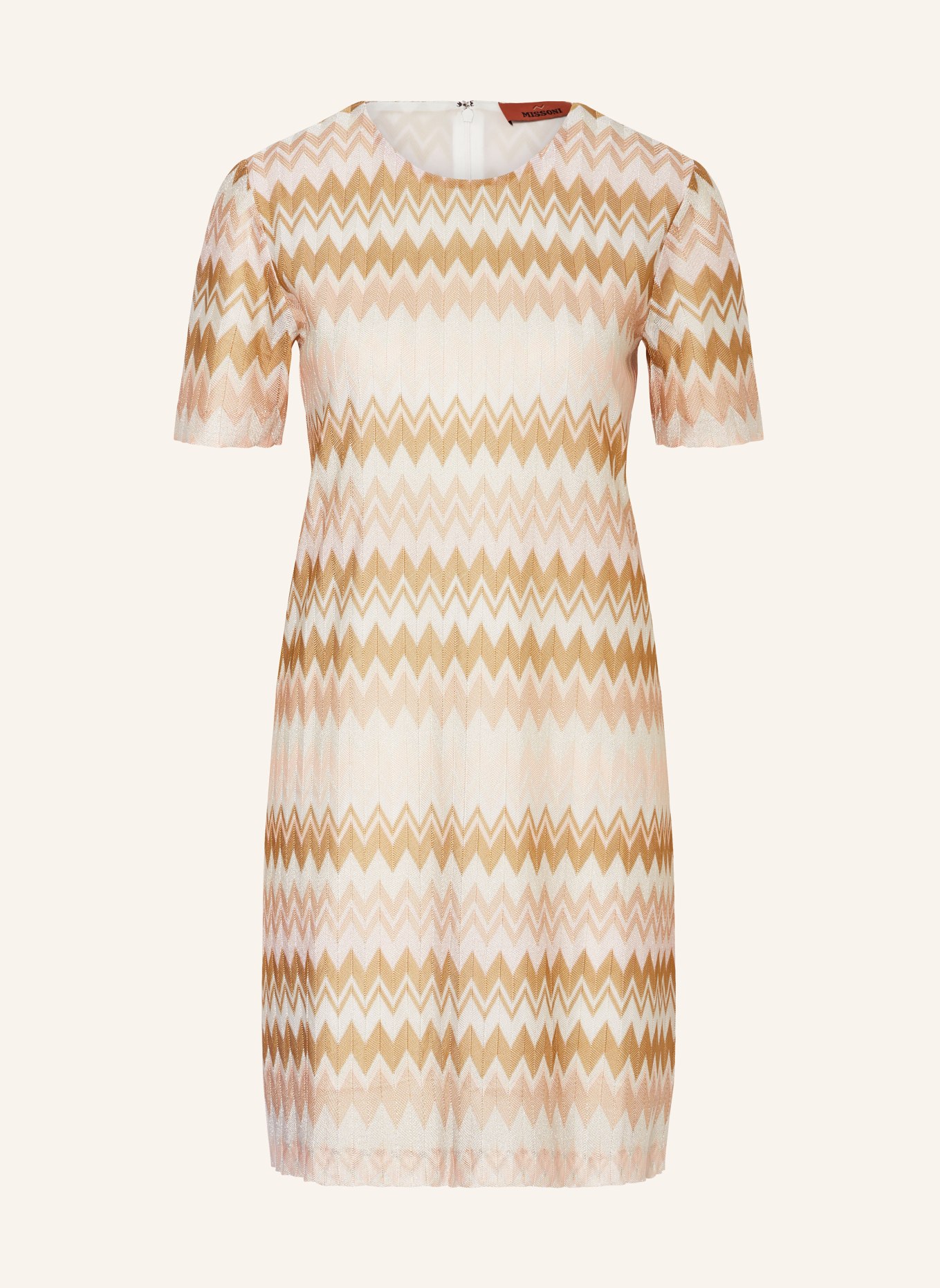 MISSONI Knit dress with glitter thread, Color: BEIGE/ LIGHT PINK/ WHITE (Image 1)