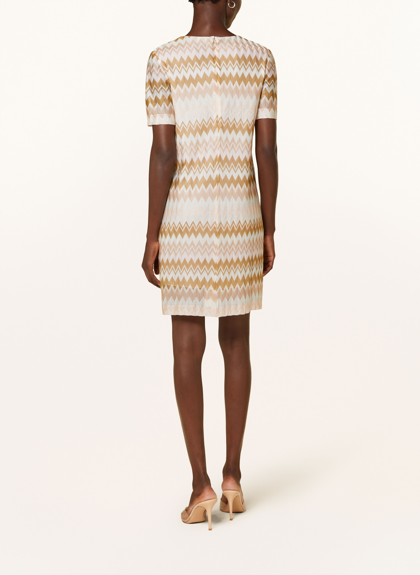 MISSONI Knit dress with glitter thread, Color: BEIGE/ LIGHT PINK/ WHITE (Image 3)