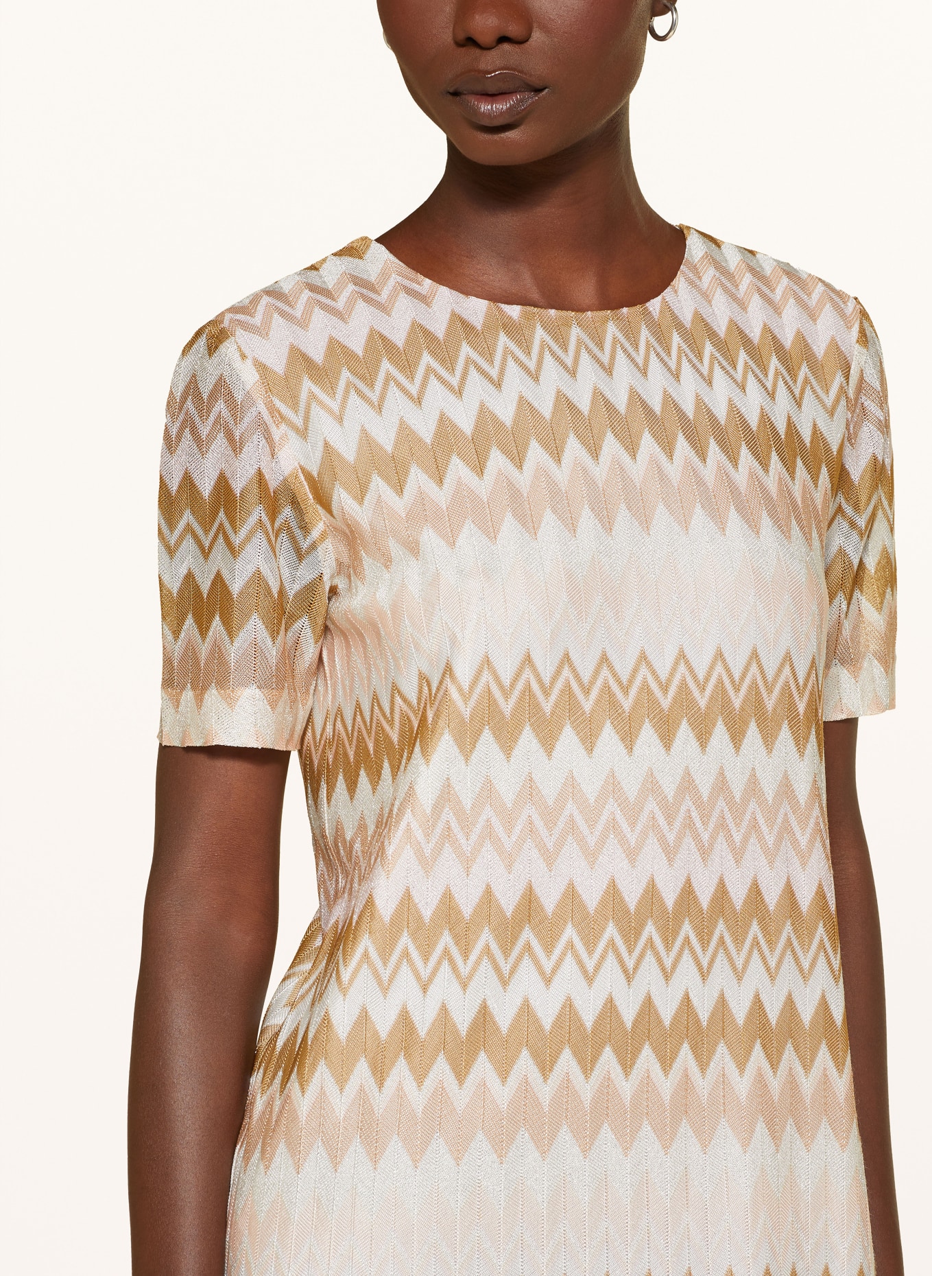 MISSONI Knit dress with glitter thread, Color: BEIGE/ LIGHT PINK/ WHITE (Image 4)