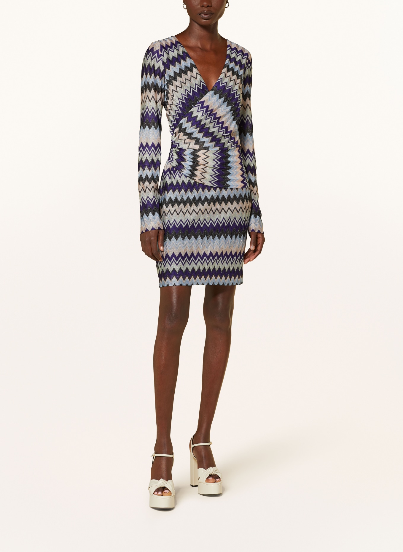 MISSONI Dress with glitter thread, Color: PURPLE/ LIGHT BLUE/ ROSE (Image 2)