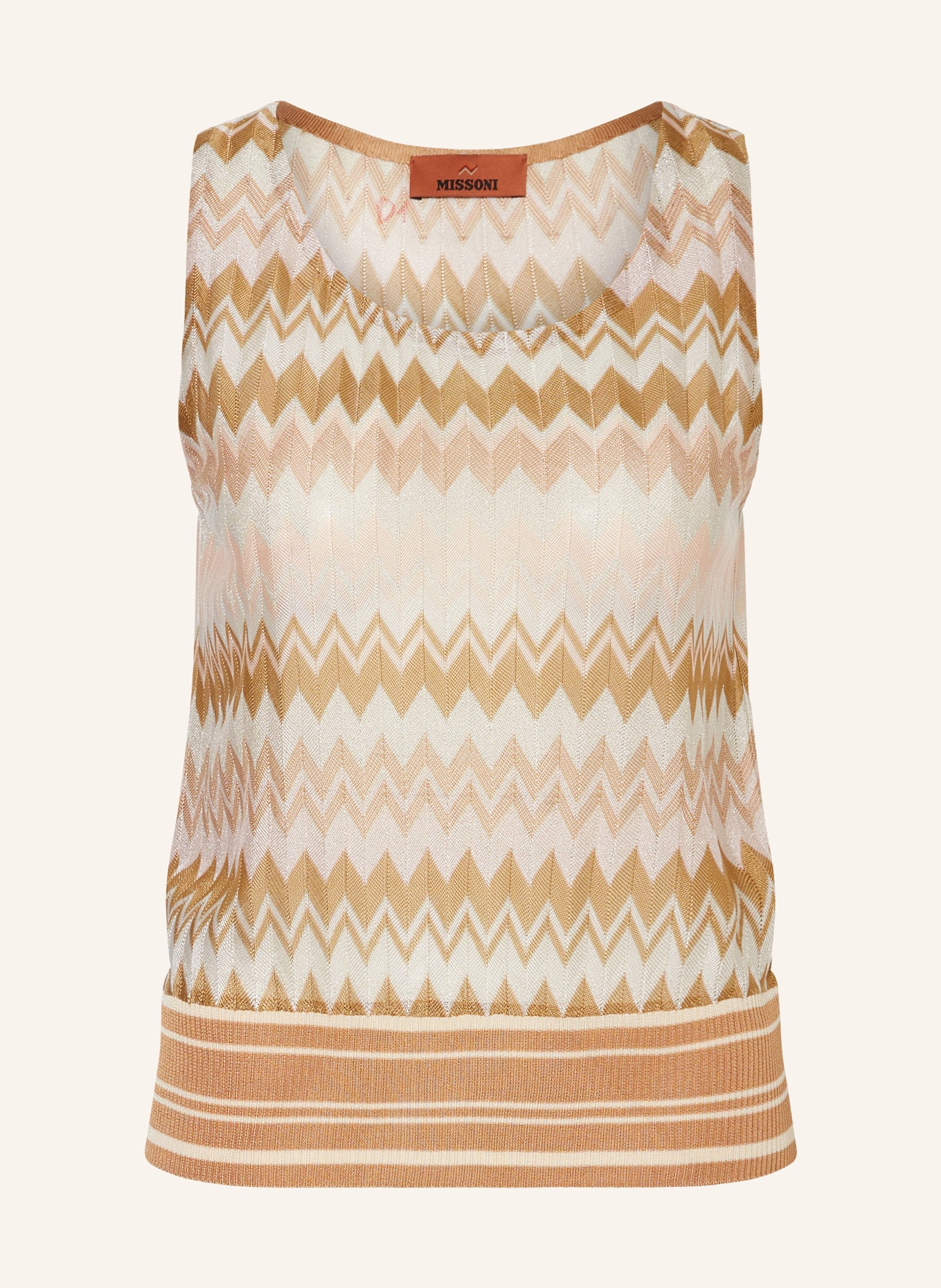 MISSONI Knit top with glitter thread, Color: BEIGE/ LIGHT PINK/ WHITE (Image 1)