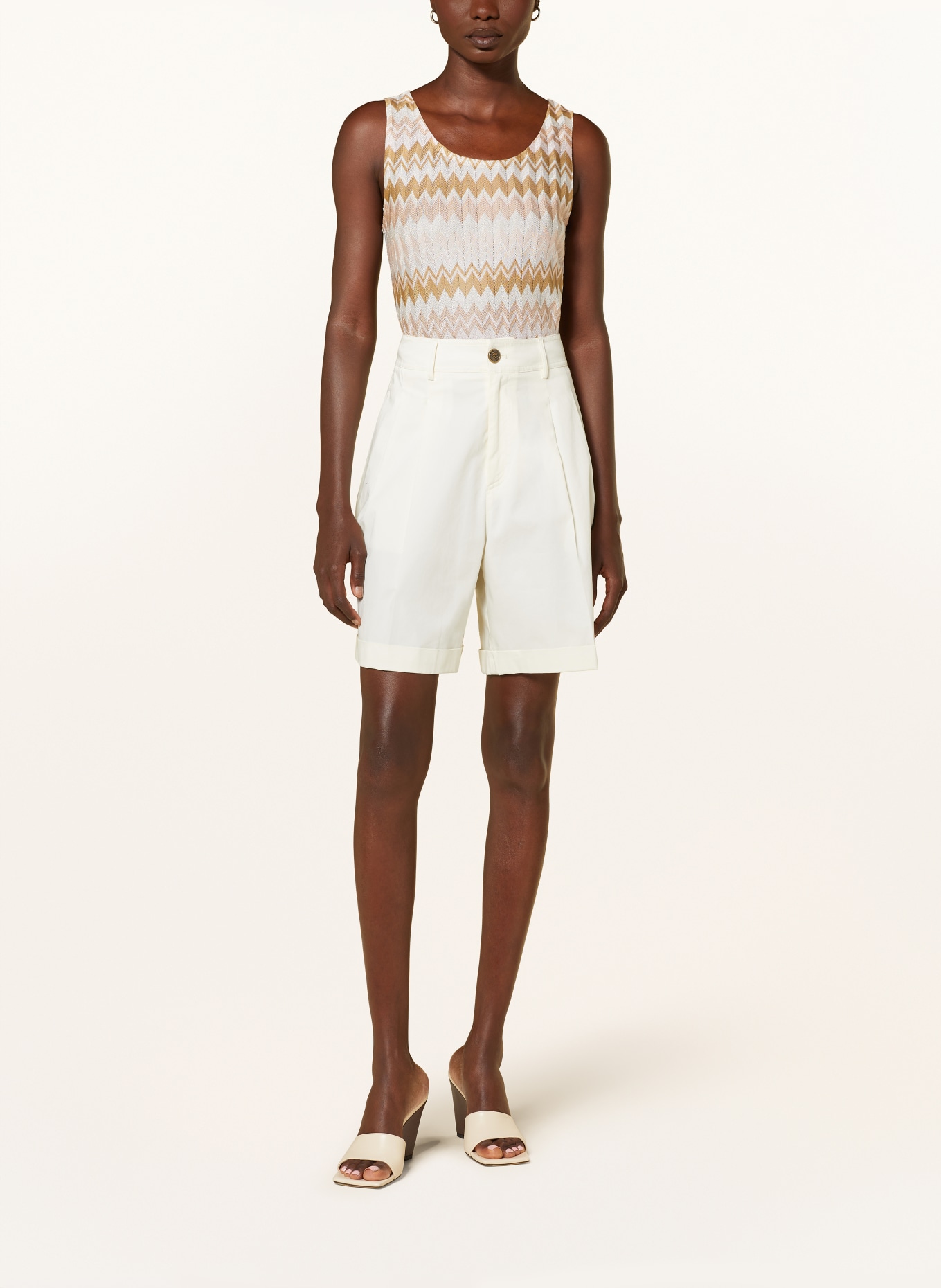 MISSONI Knit top with glitter thread, Color: BEIGE/ LIGHT PINK/ WHITE (Image 2)