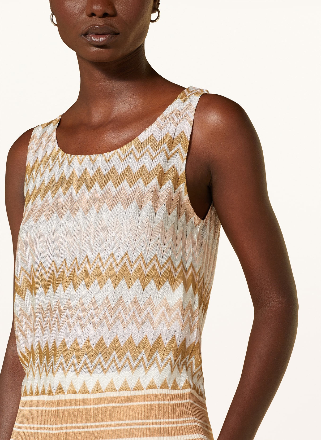 MISSONI Knit top with glitter thread, Color: BEIGE/ LIGHT PINK/ WHITE (Image 4)