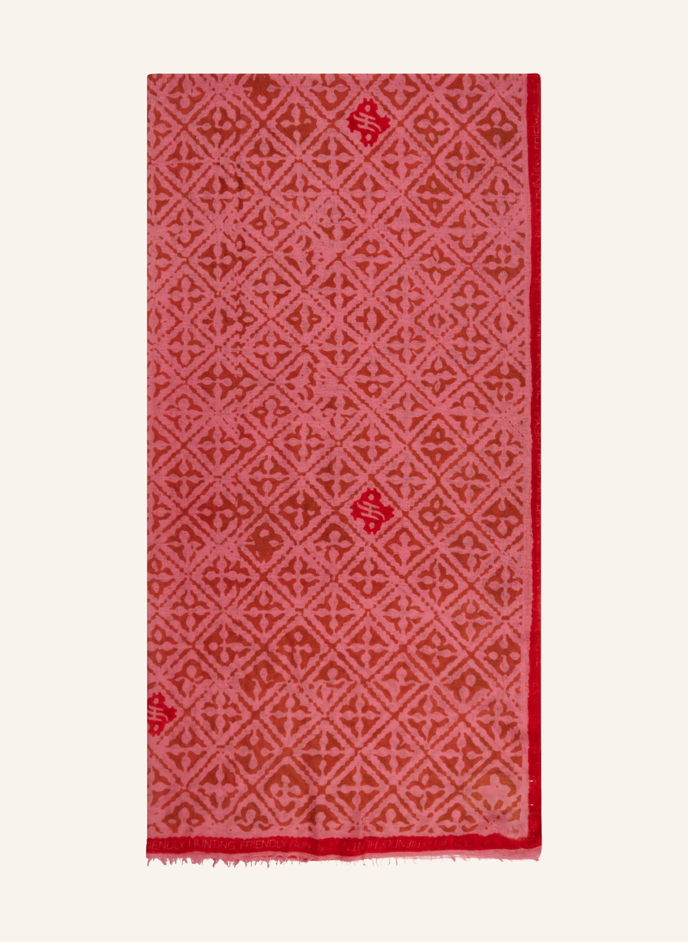 friendly hunting Cashmere-Schal EYES OF MARRAKESH: ROSA / HELLBRAUN / ROT