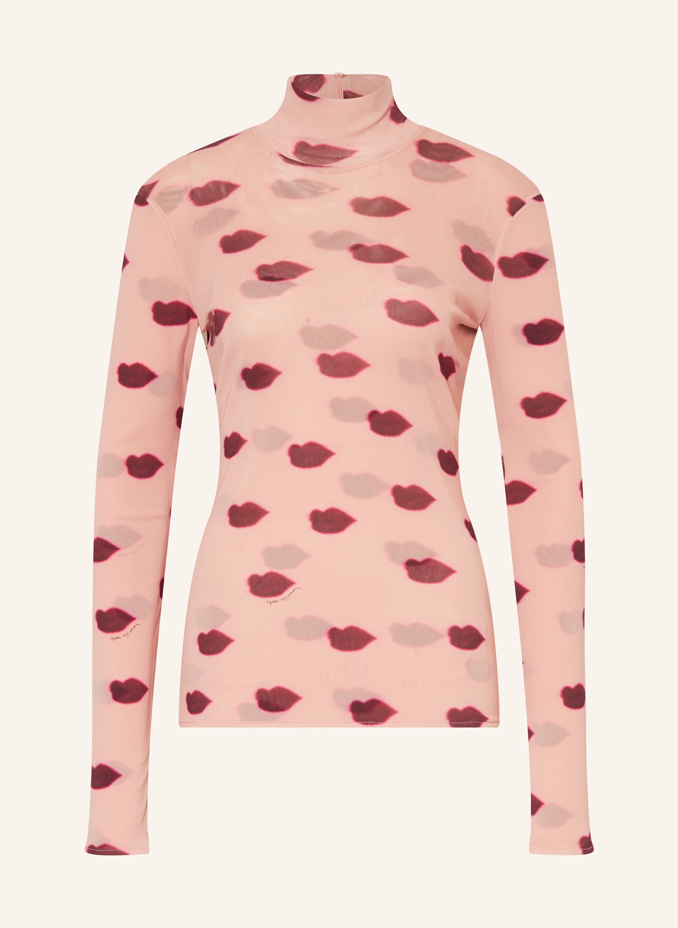 STELLA McCARTNEY Longsleeve aus Mesh in altrosa/ dunkelrot/ fuchsia