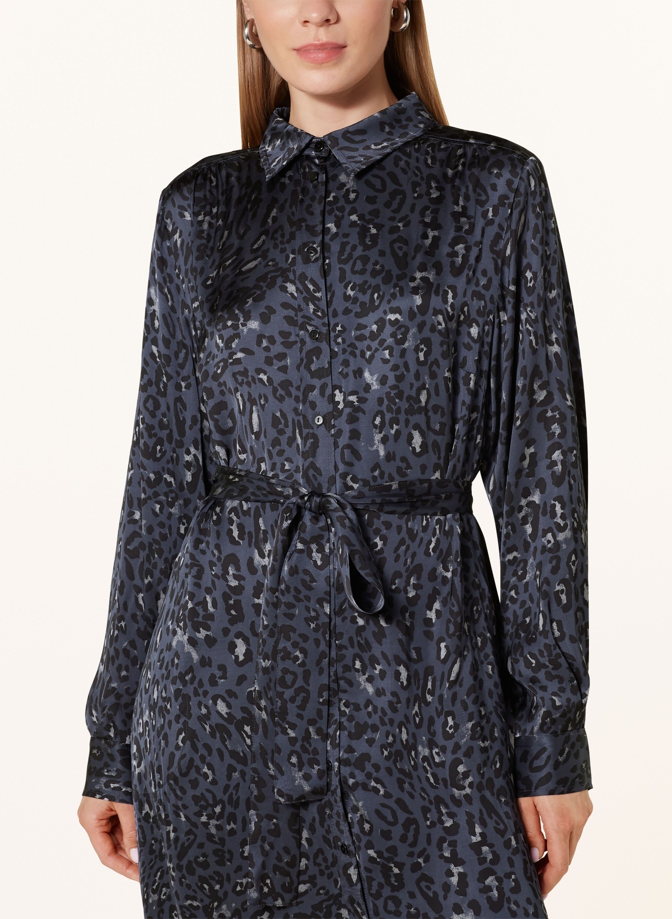 Satin print shirt dress discount