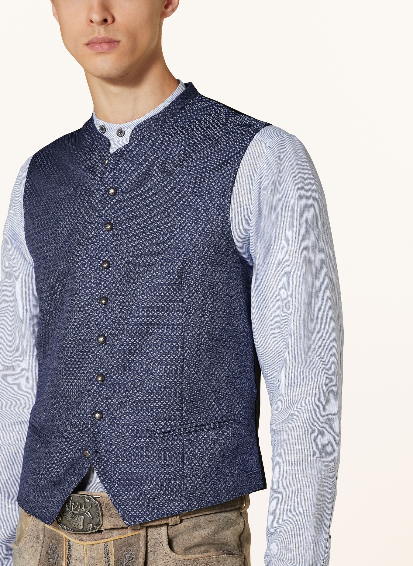 Hammerschmid Trachtenweste NICK Slim Fit: BLAU/ HELLBLAU/ SCHWARZ