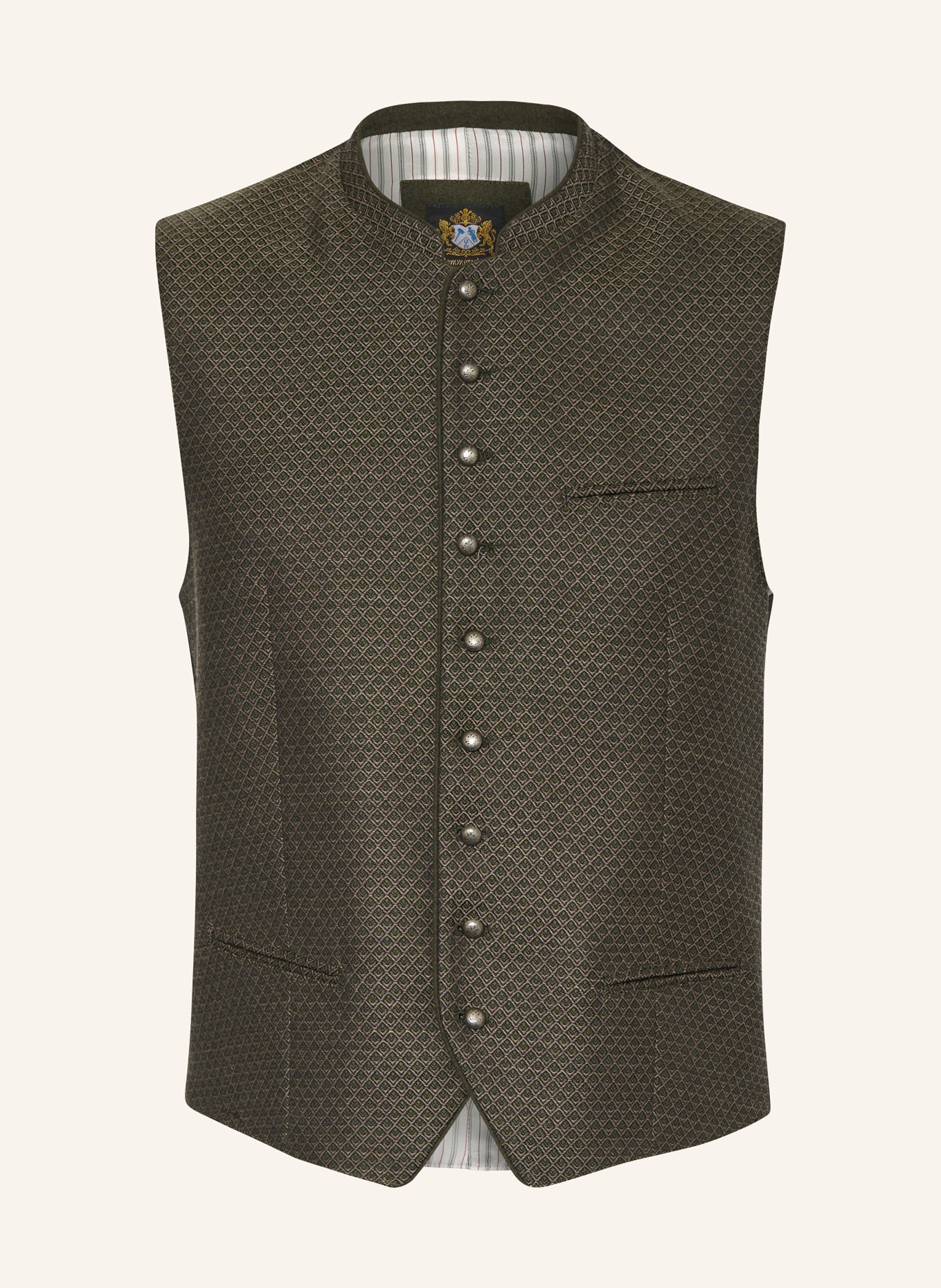 Hammerschmid Traditional vest GREGOR Slim Fit: OLIVE/ LIGHT PURPLE/ DARK GRAY