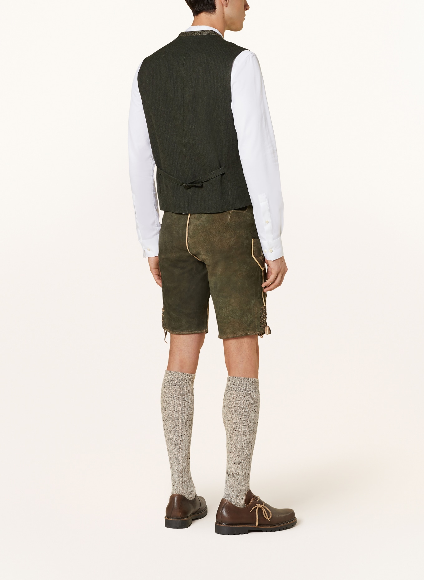 Hammerschmid Traditional vest GREGOR Slim Fit: OLIVE/ LIGHT PURPLE/ DARK GRAY