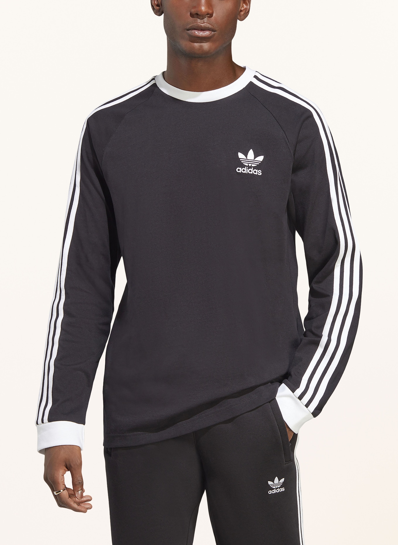 adidas Originals Long sleeve shirt in black white