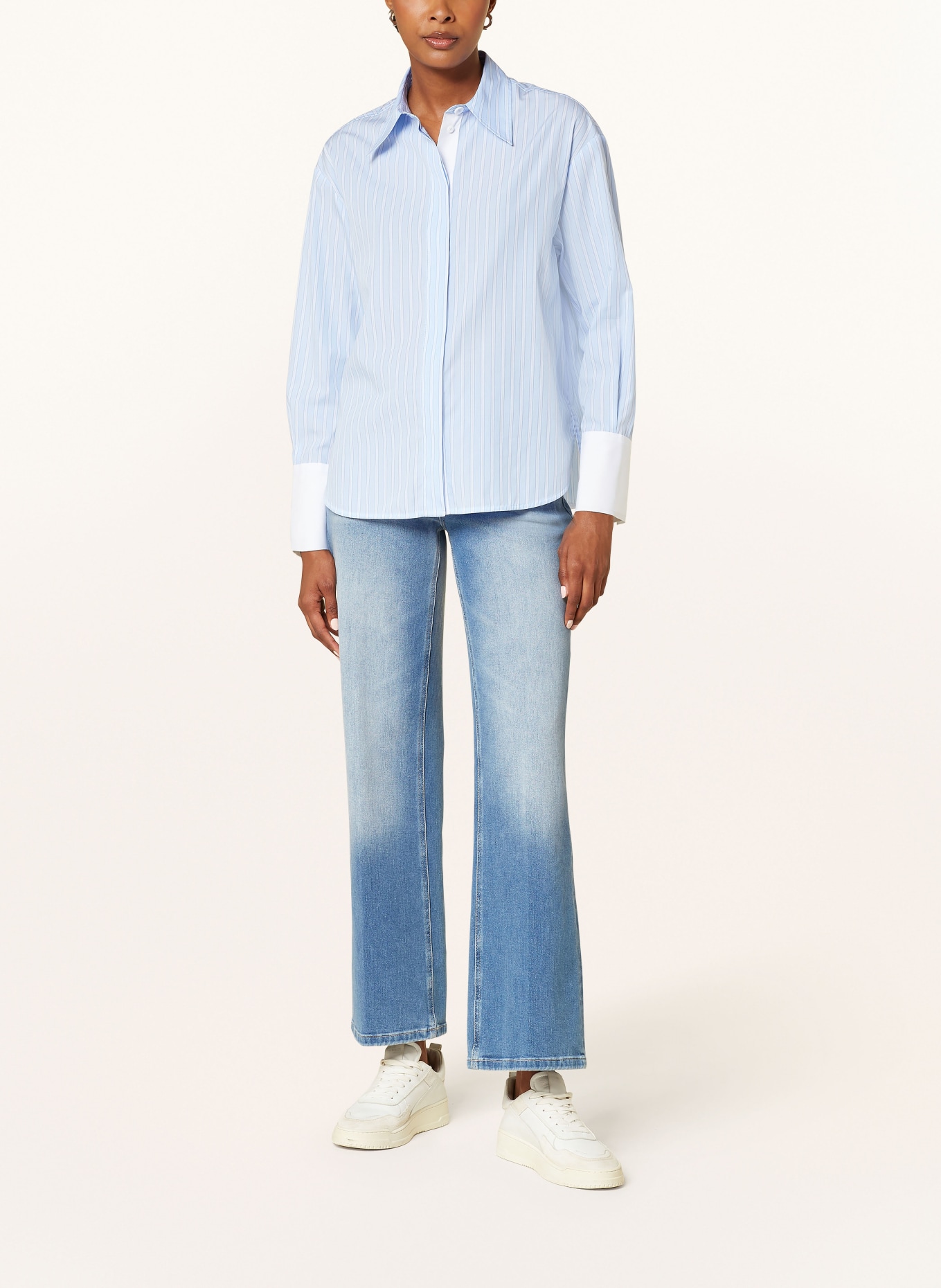 1863 by ETERNA Shirt blouse: LIGHT BLUE / WHITE