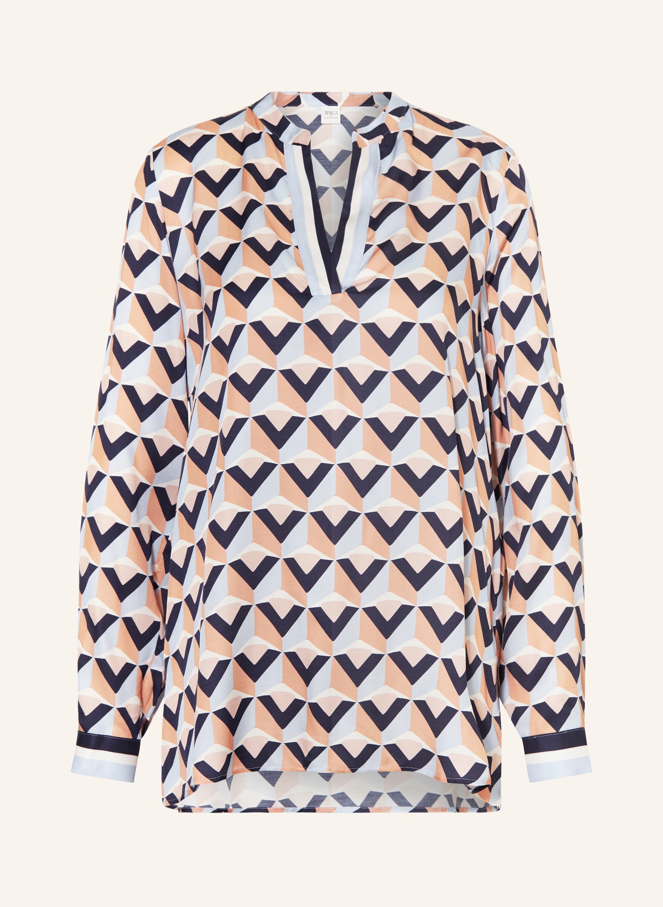 1863 by ETERNA Blusenshirt: WEISS / HELLBLAU / NUDE