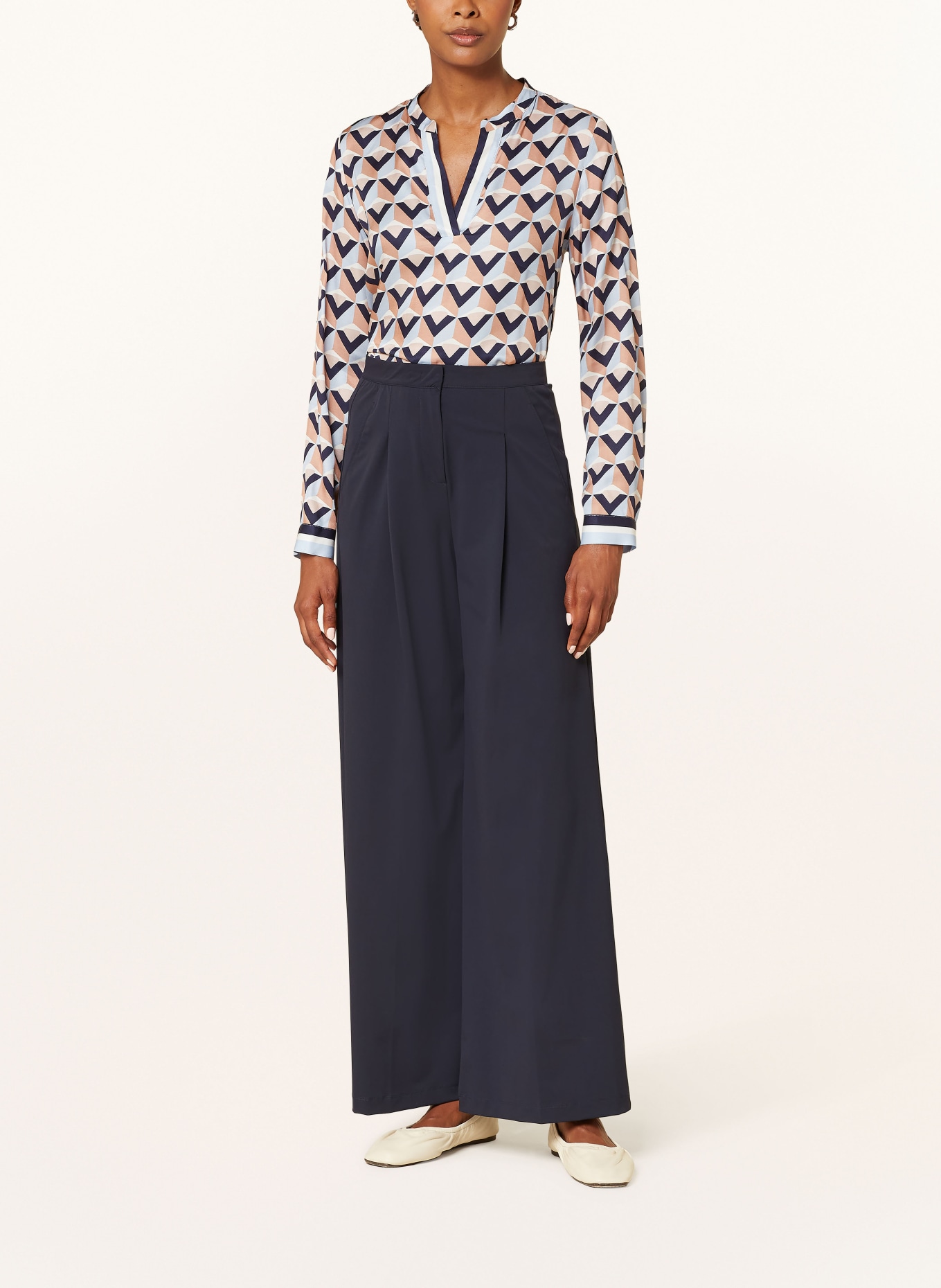 1863 by ETERNA Blusenshirt: WEISS / HELLBLAU / NUDE