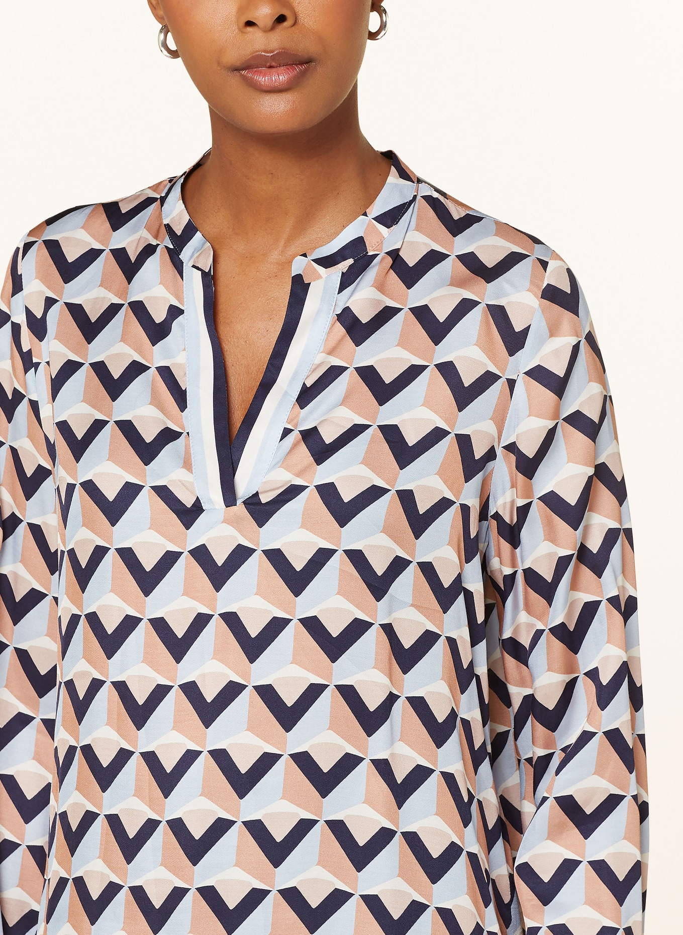 1863 by ETERNA Blusenshirt: WEISS / HELLBLAU / NUDE