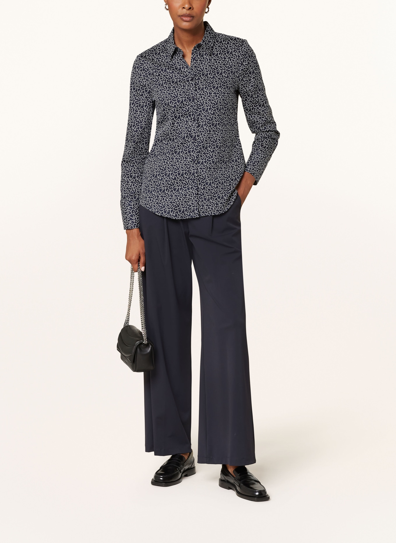 ETERNA Shirt blouse: DARK BLUE/ WHITE