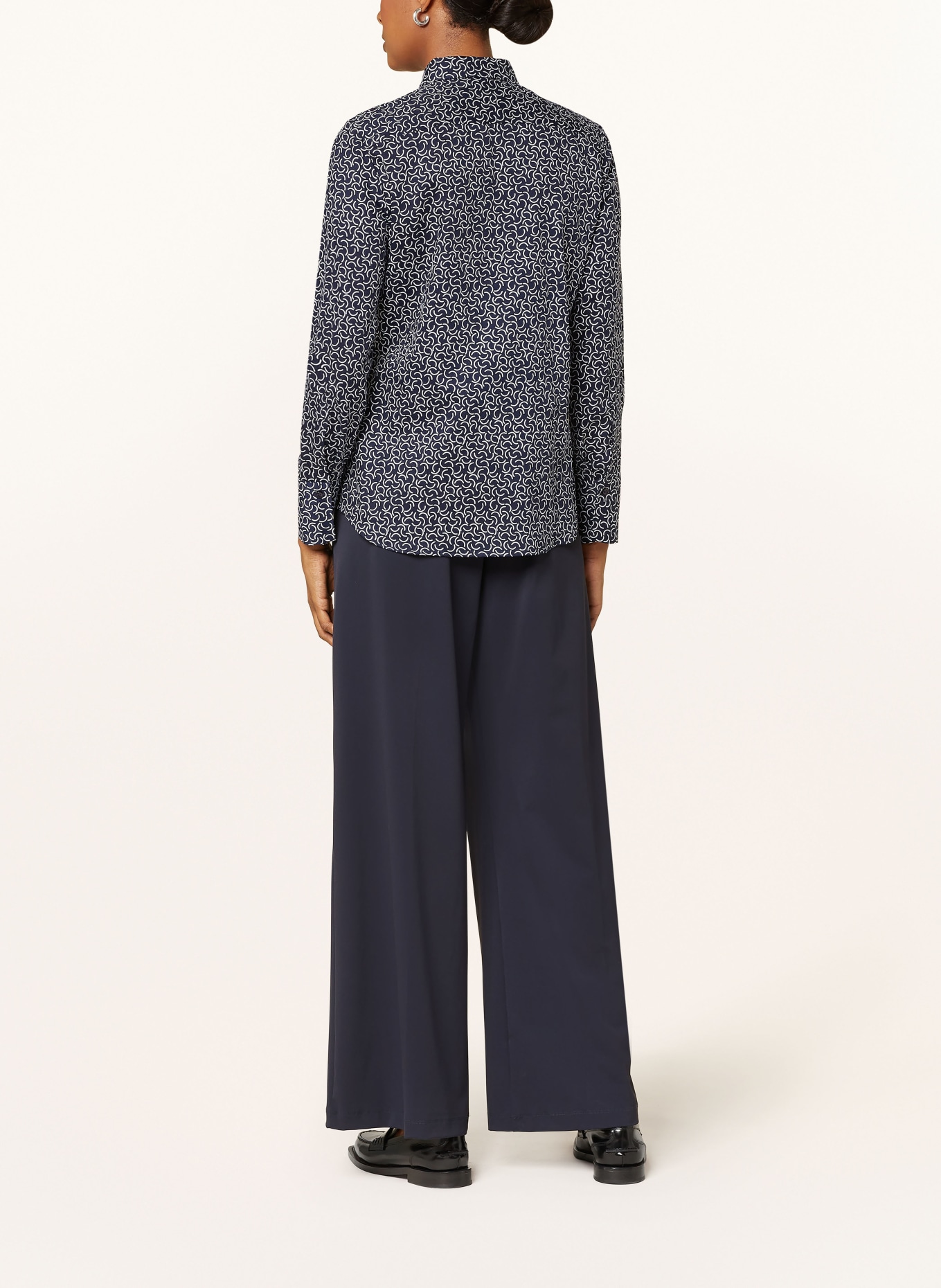 ETERNA Shirt blouse: DARK BLUE/ WHITE