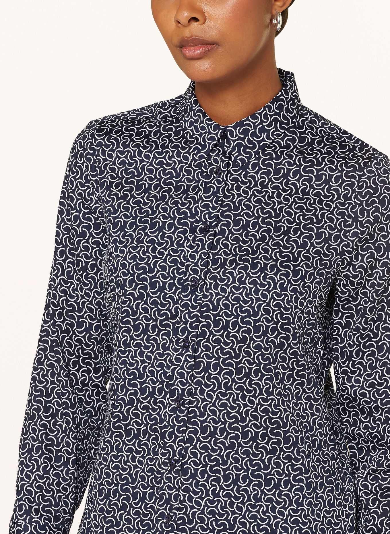 ETERNA Shirt blouse: DARK BLUE/ WHITE