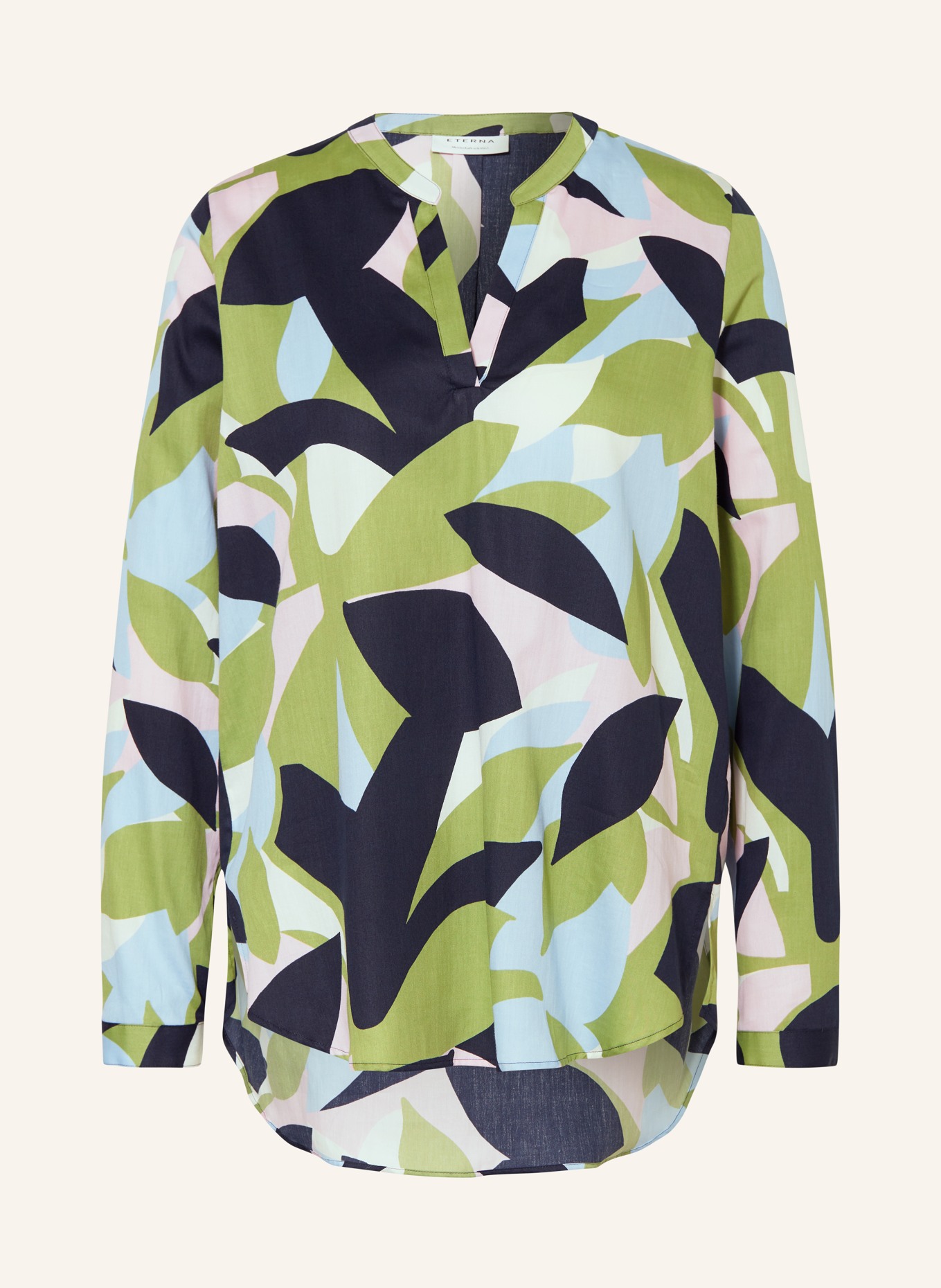 ETERNA Shirt blouse: DARK BLUE / LIGHT GREEN / WHITE