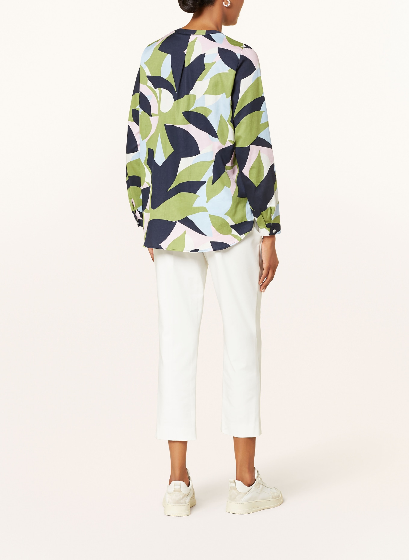 ETERNA Shirt blouse: DARK BLUE / LIGHT GREEN / WHITE