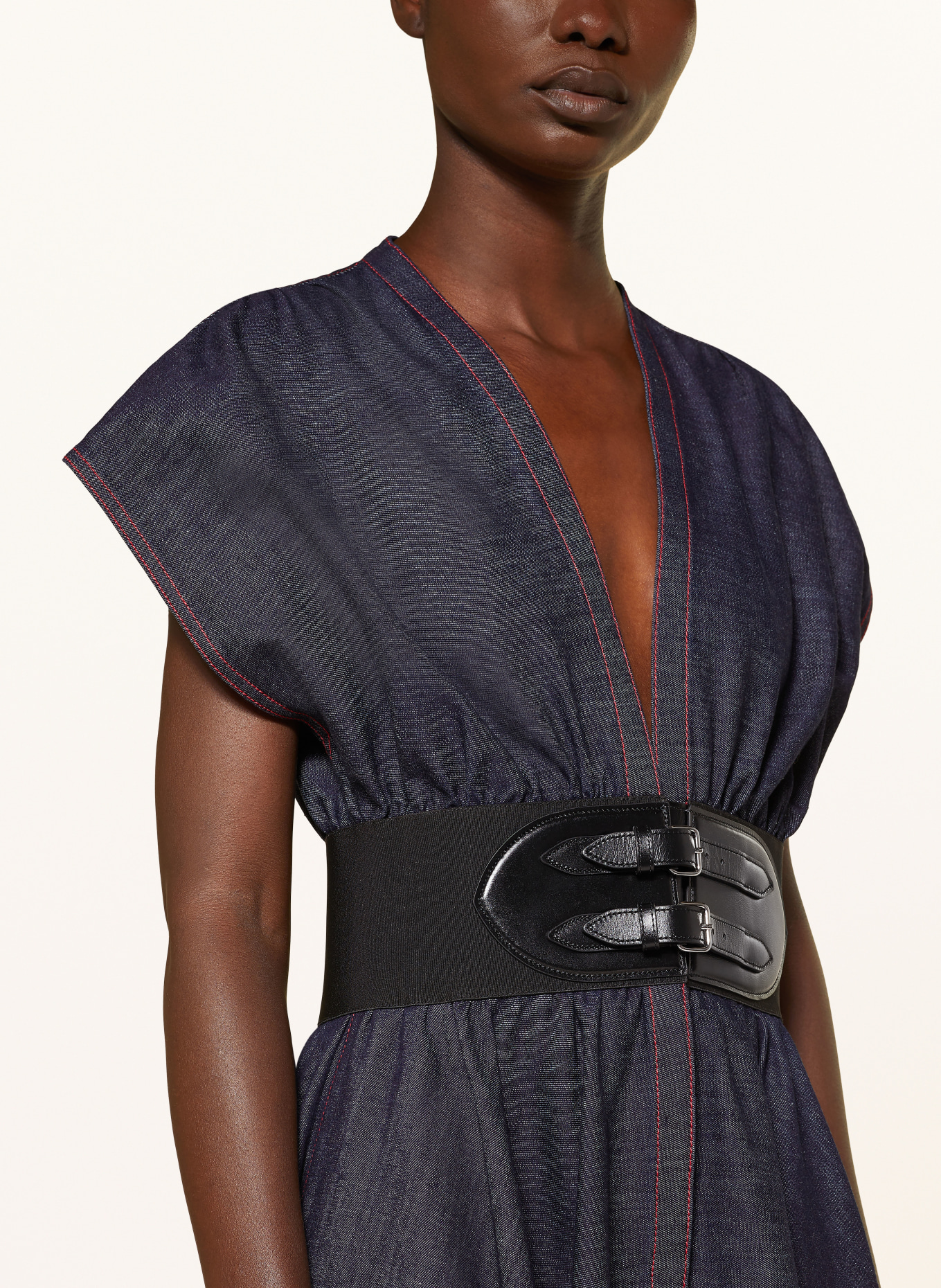 ALAÏA Denim dress in dark blue