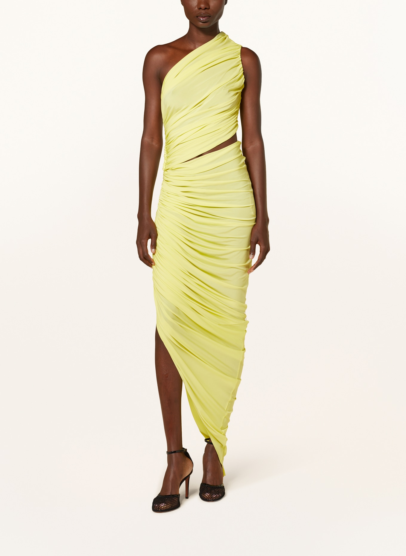ALAÏA One-Shoulder-Kleid mit Cut-out: GELB