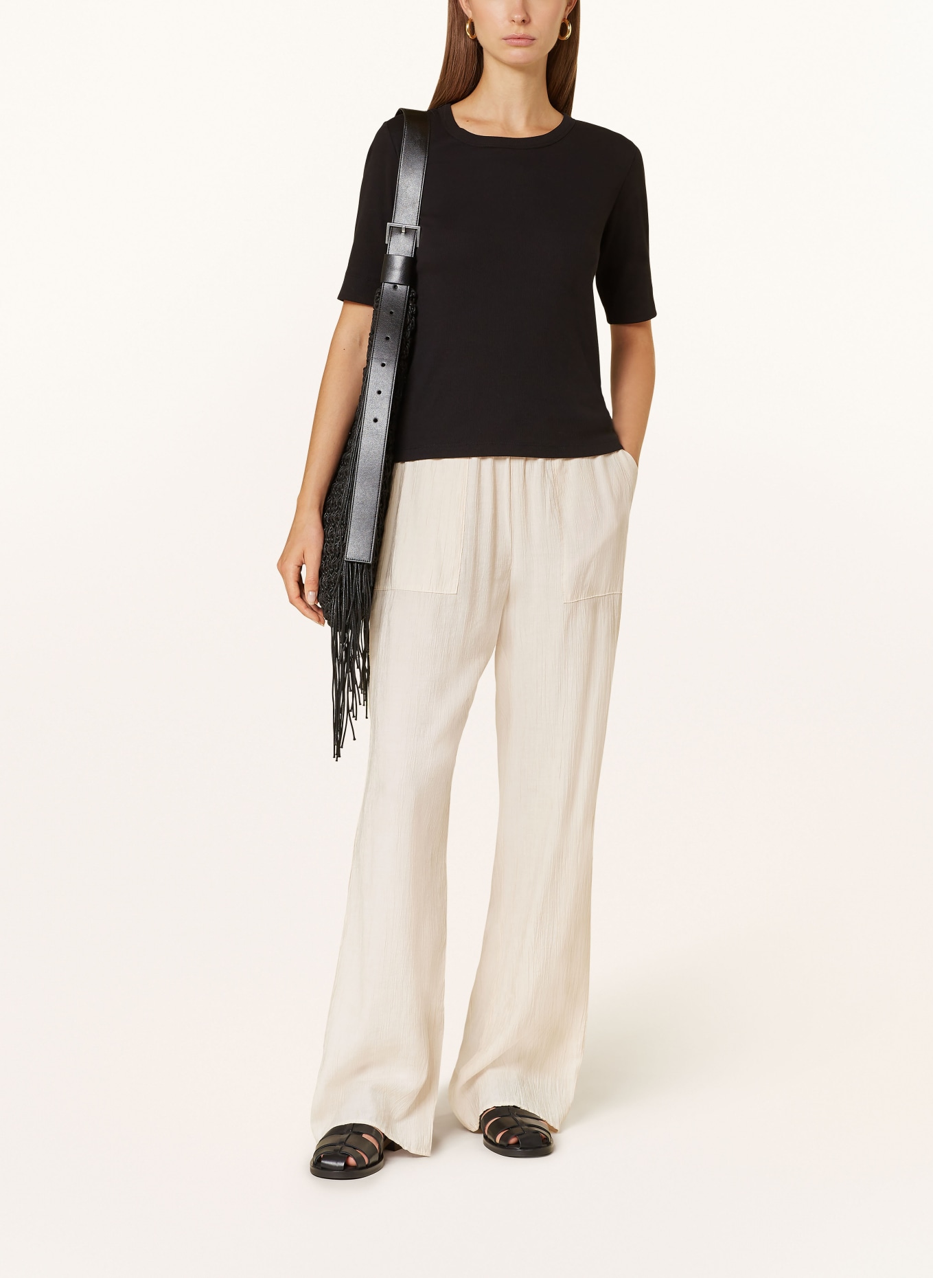 OPUS Wide leg trousers MONALA, Color: ECRU (Image 2)