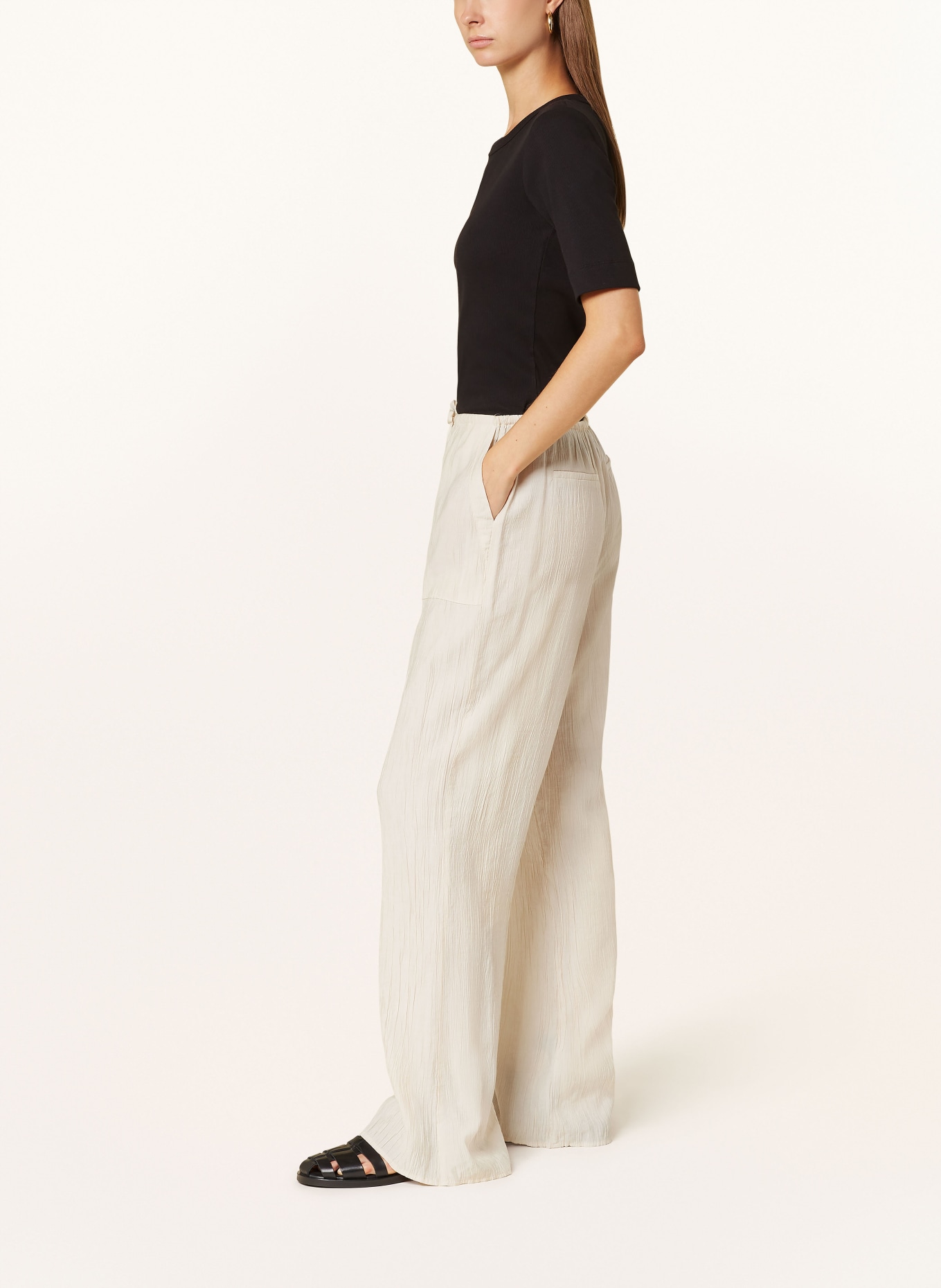 OPUS Wide leg trousers MONALA, Color: ECRU (Image 4)