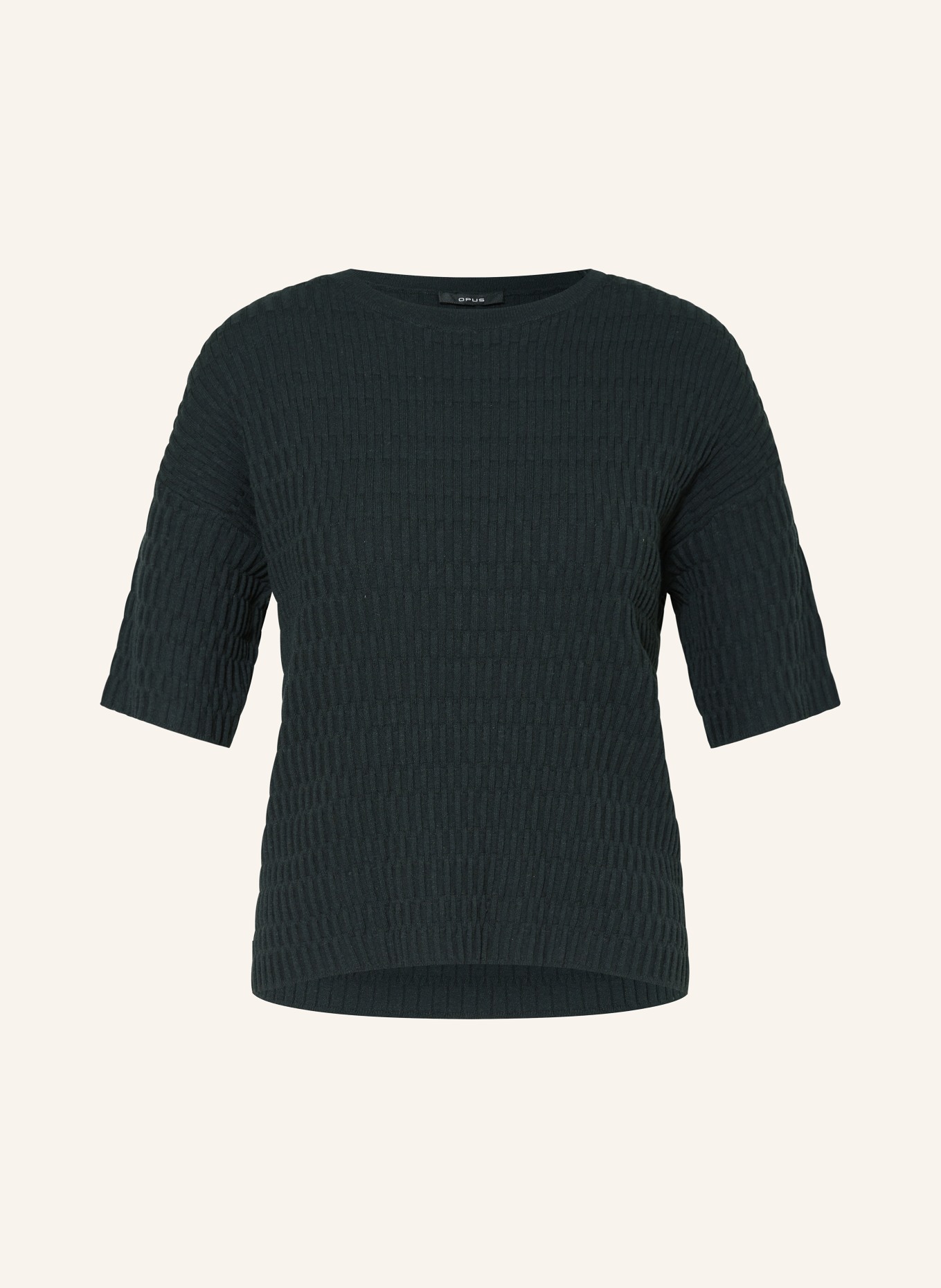 OPUS Strickshirt PINU: DUNKELGRÜN