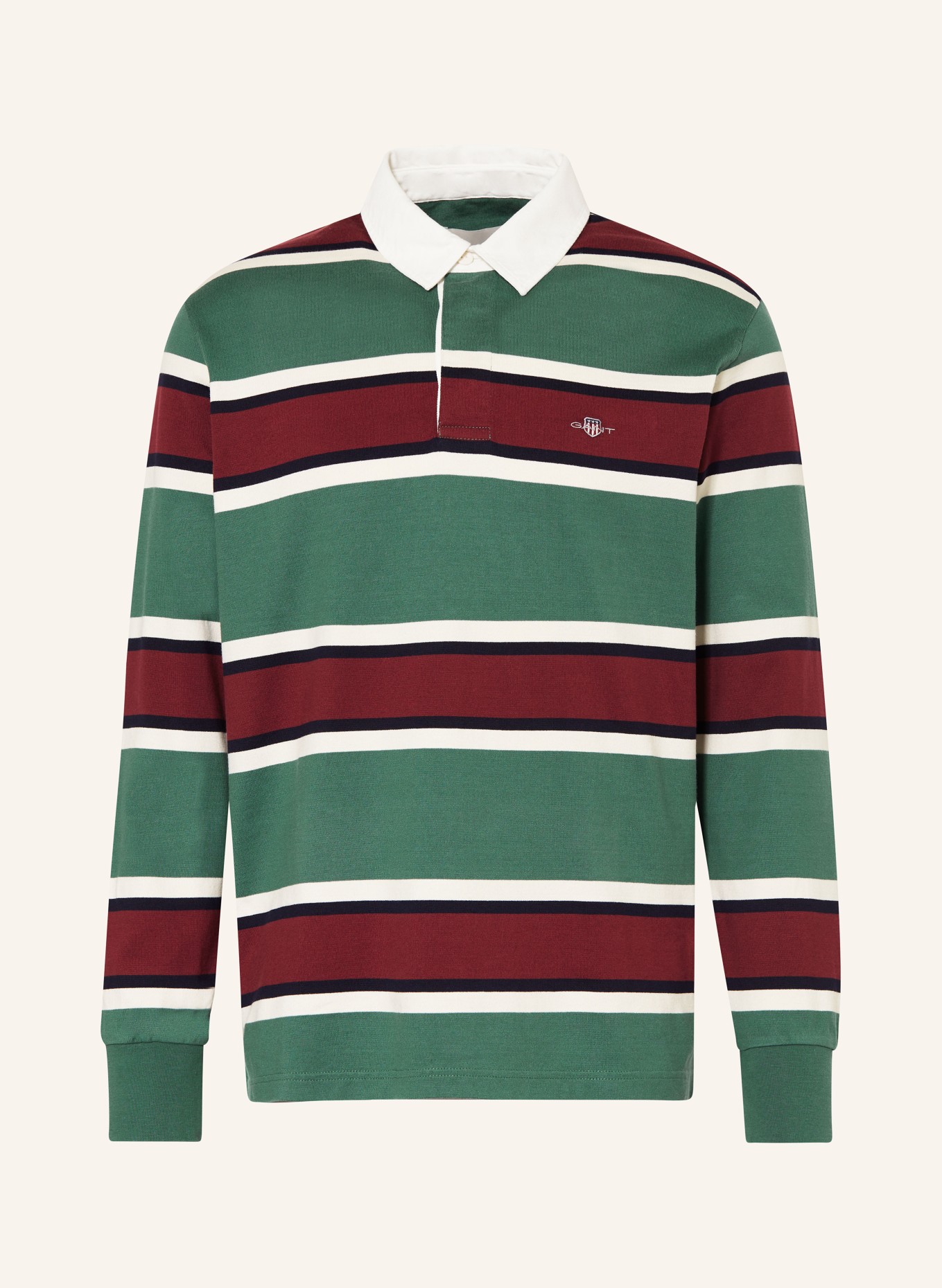 GANT Strick-Poloshirt, Farbe: GRÜN/ DUNKELROT/ SCHWARZ (Bild 1)