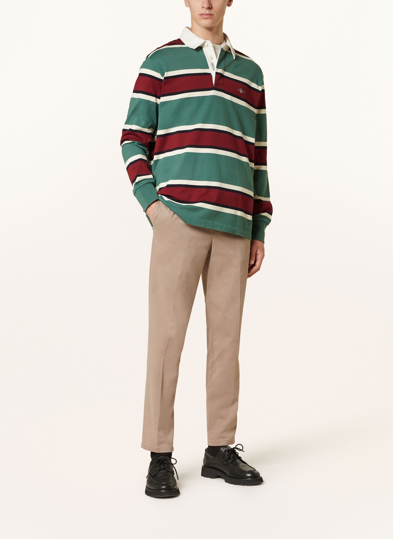 GANT Strick-Poloshirt, Farbe: GRÜN/ DUNKELROT/ SCHWARZ (Bild 2)