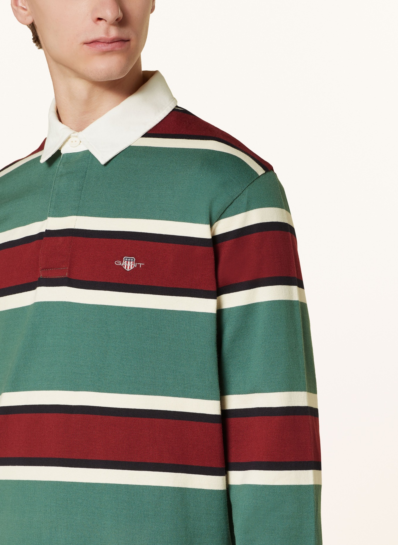 GANT Strick-Poloshirt, Farbe: GRÜN/ DUNKELROT/ SCHWARZ (Bild 4)