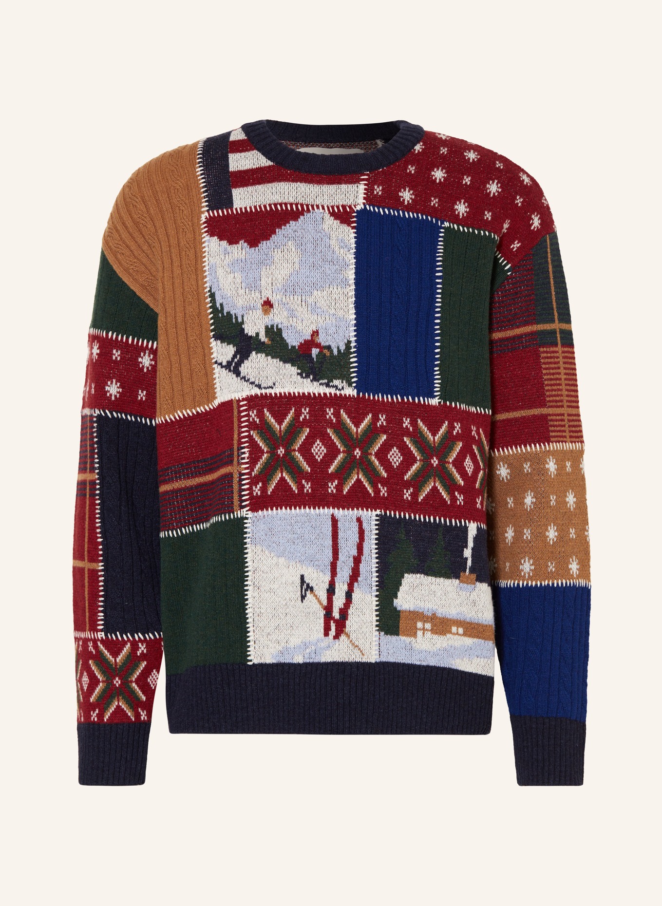 GANT Pullover: DUNKELGRÜN / COGNAC / DUNKELBLAU