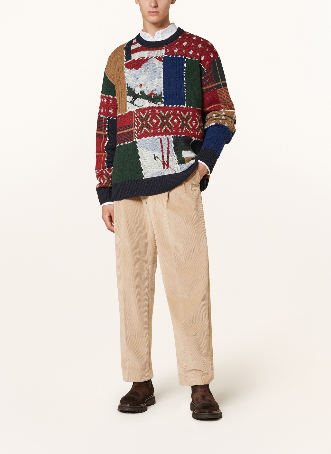 GANT Pullover: DUNKELGRÜN / COGNAC / DUNKELBLAU