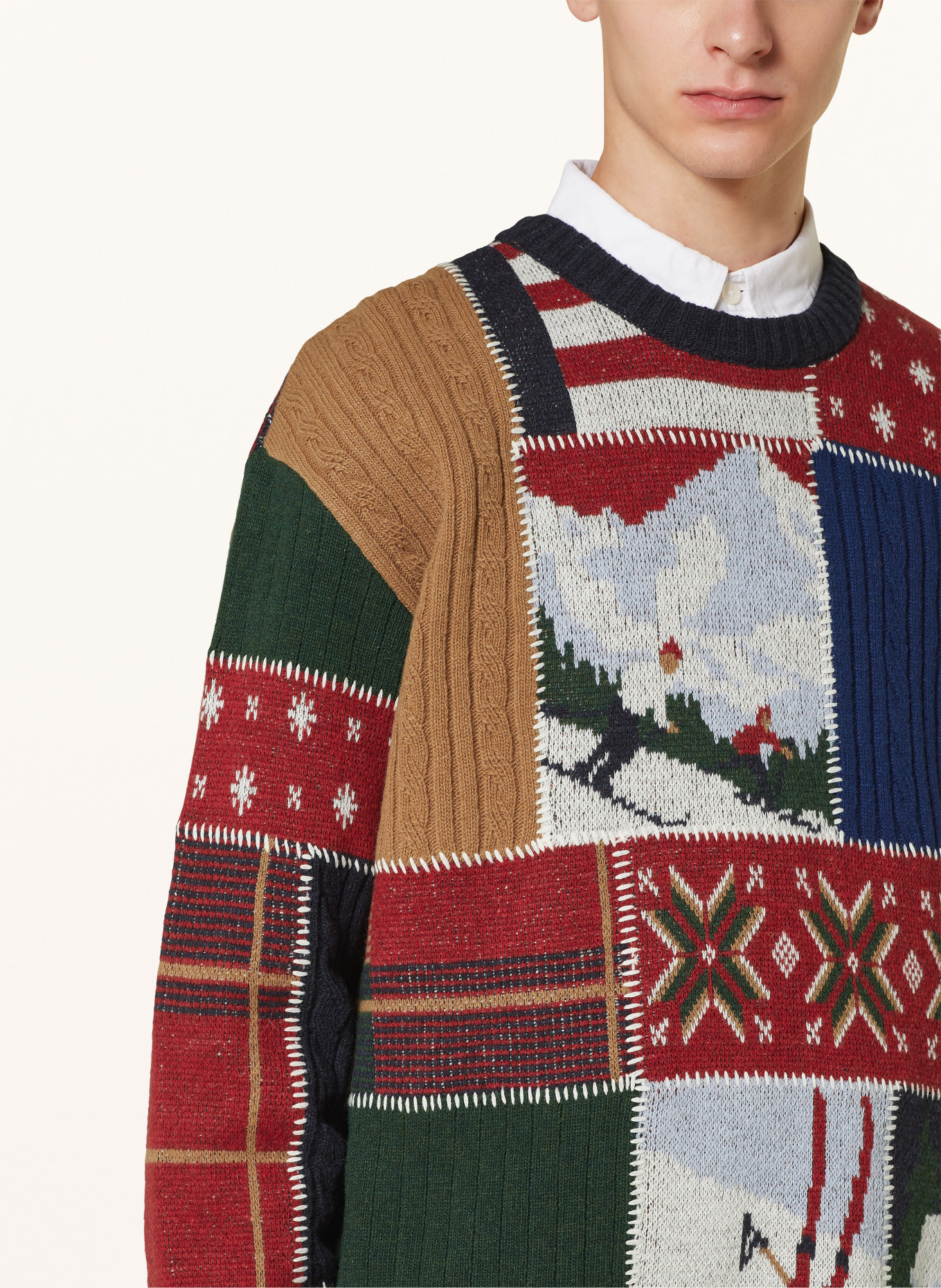 GANT Pullover: DUNKELGRÜN / COGNAC / DUNKELBLAU