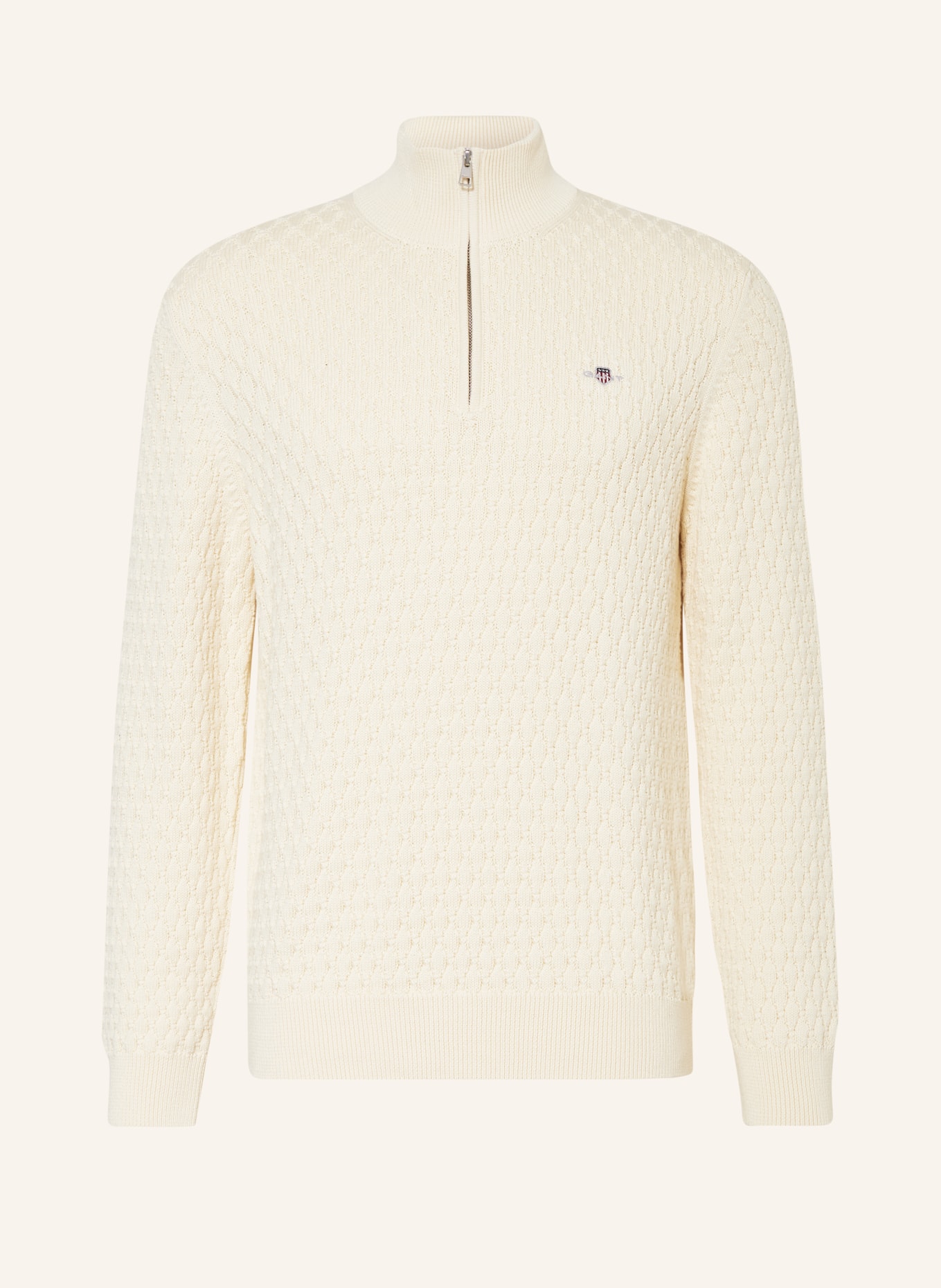 GANT Half-zip T-shirt sweater, Color: ECRU (Image 1)