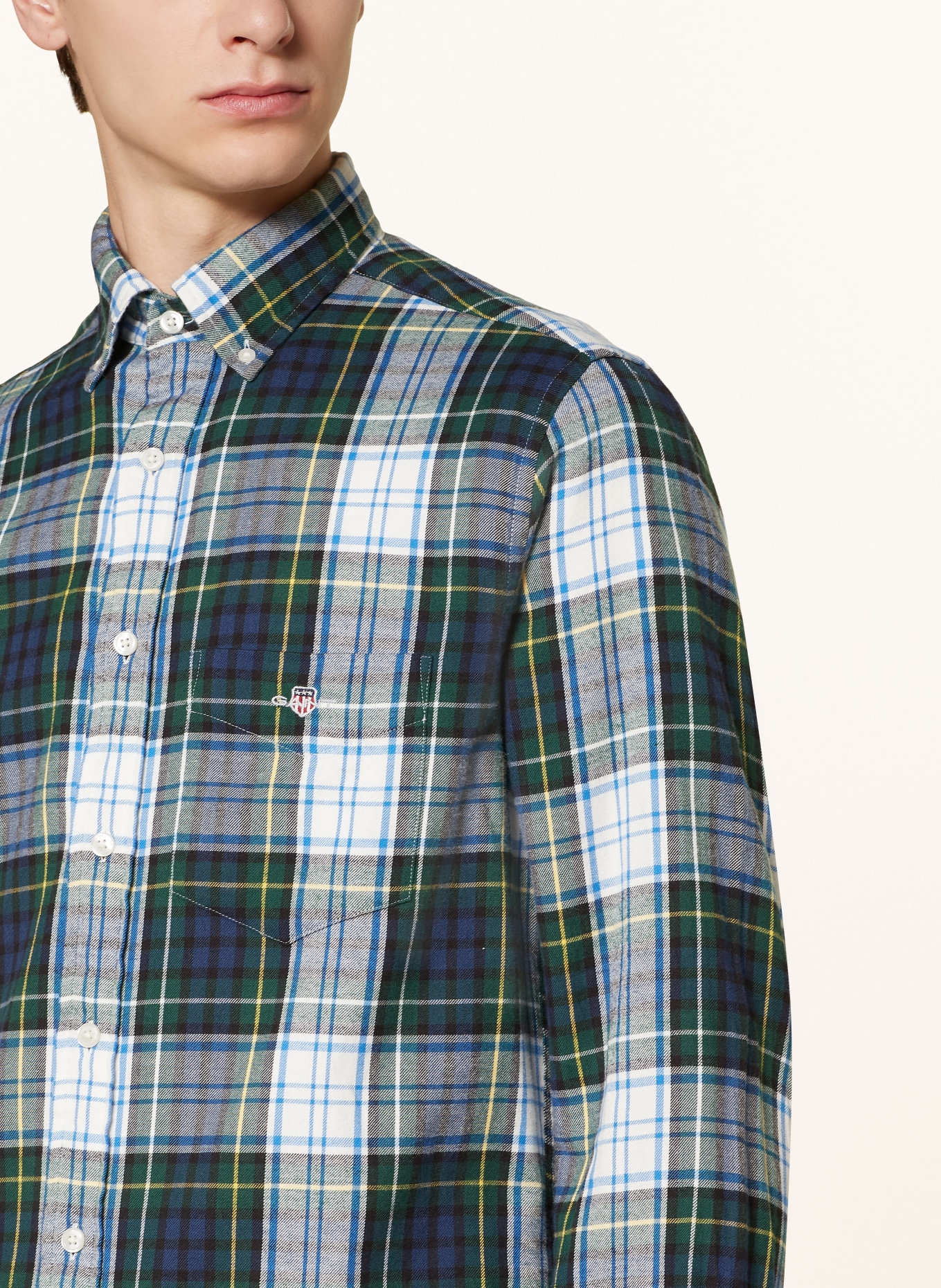 GANT Hemd Regular Fit: DUNKELBLAU / DUNKELGRÜN / WEISS