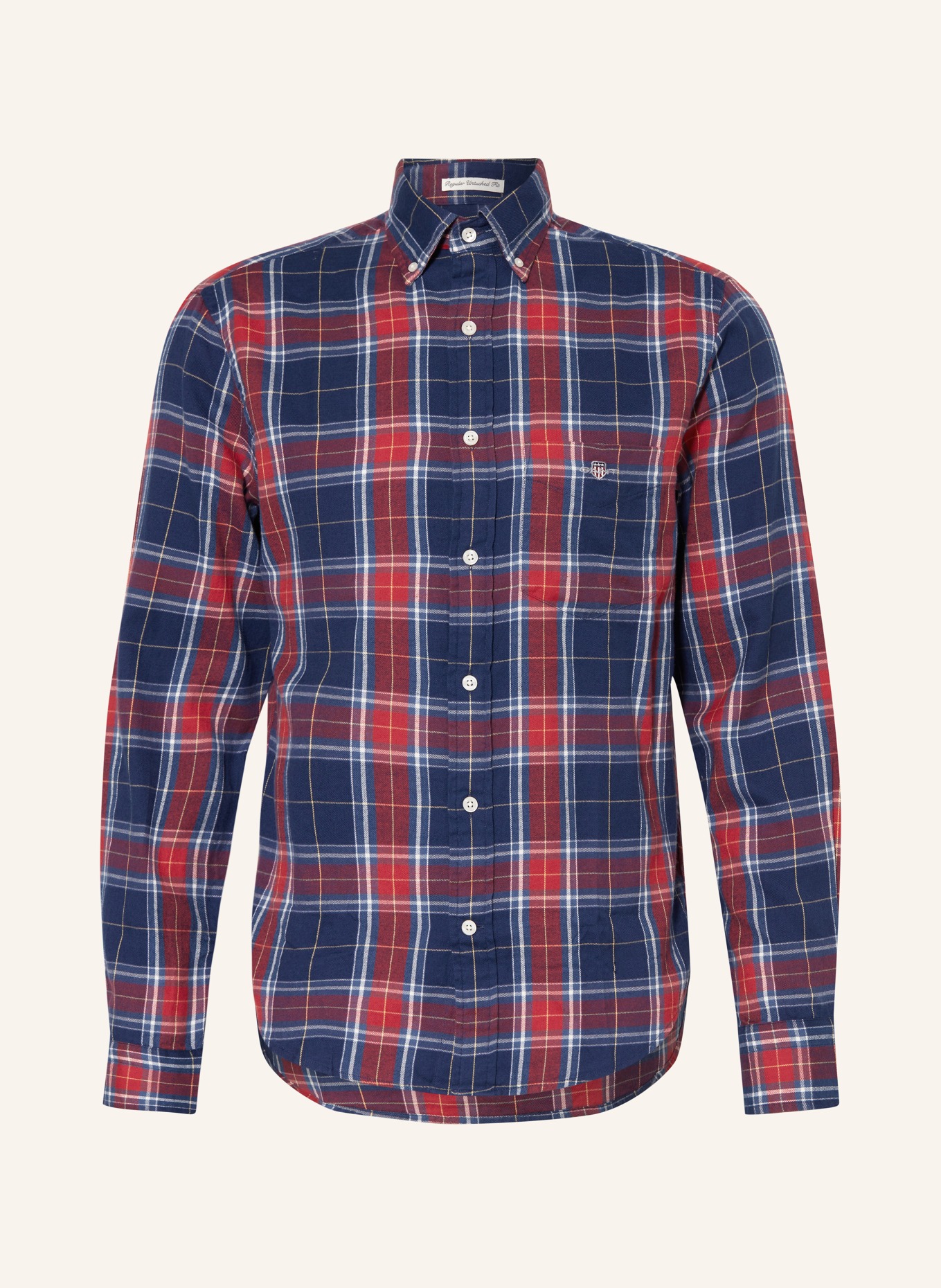 GANT Hemd Regular Fit: BLAU / DUNKELROT / WEISS