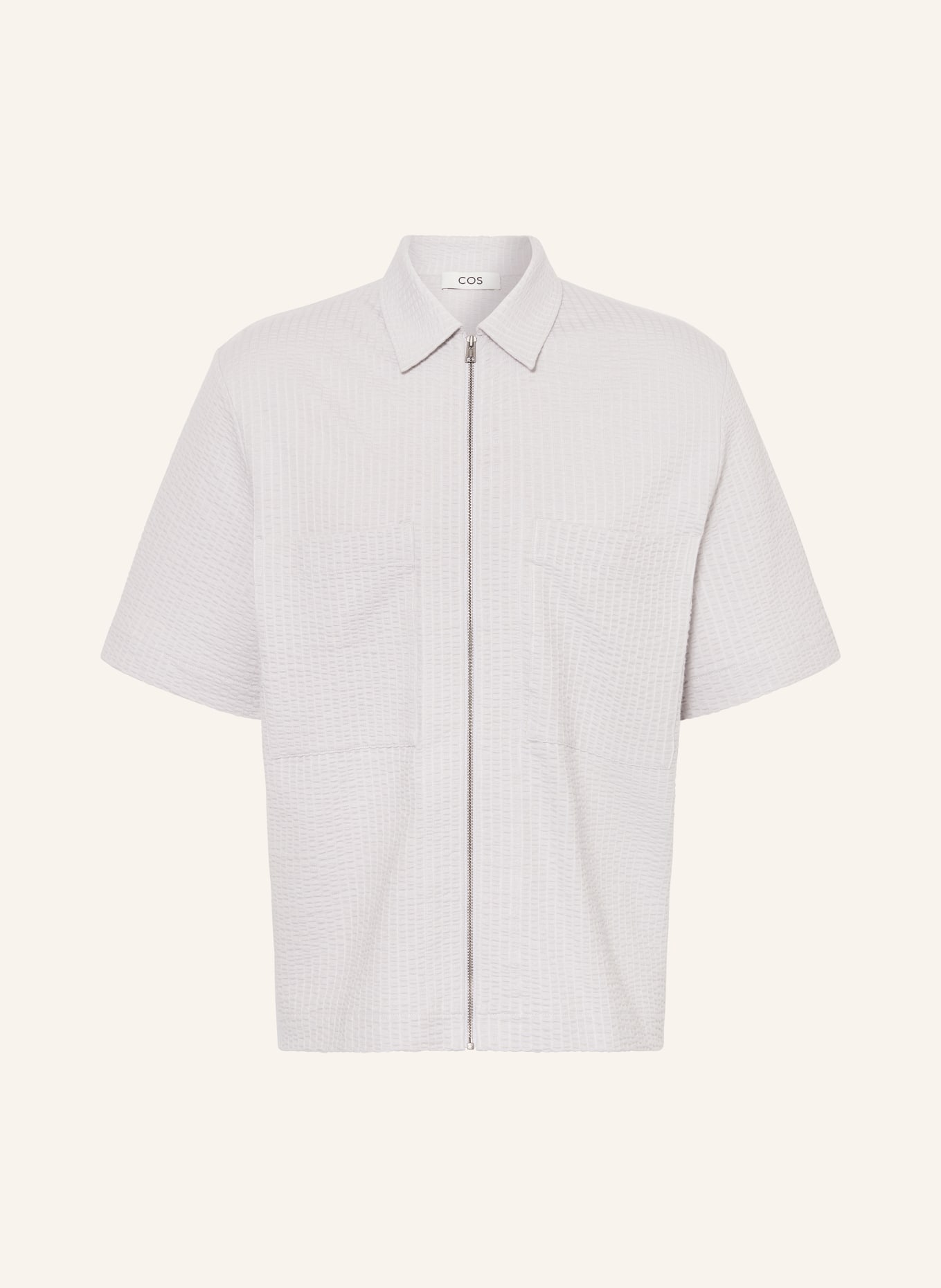 COS Short sleeve shirt comfort fit made of jersey, Color: LIGHT GRAY (Image 1)