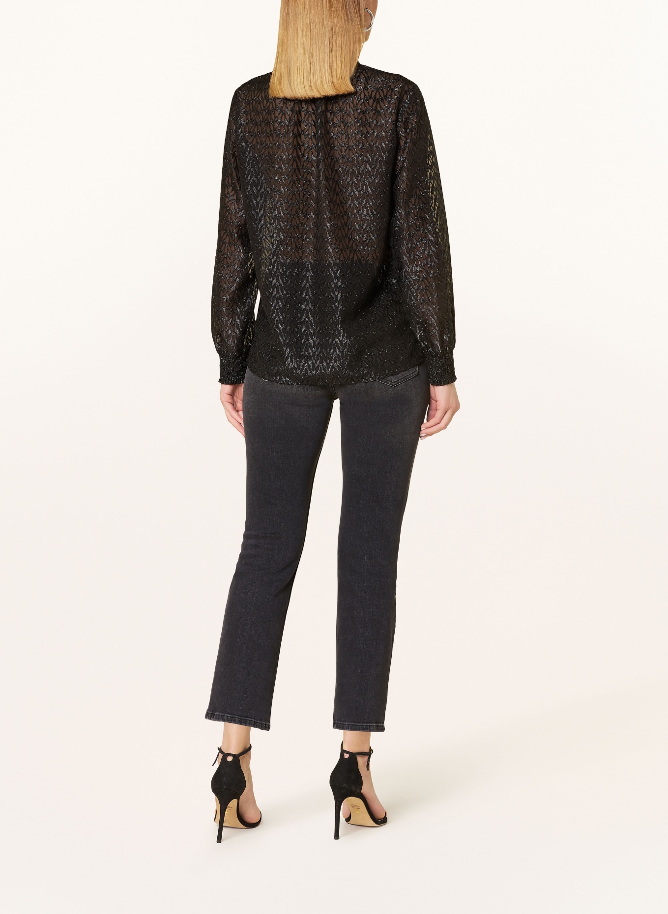 comma casual identity Flared džíny: 98Z4 GREY/BLACK