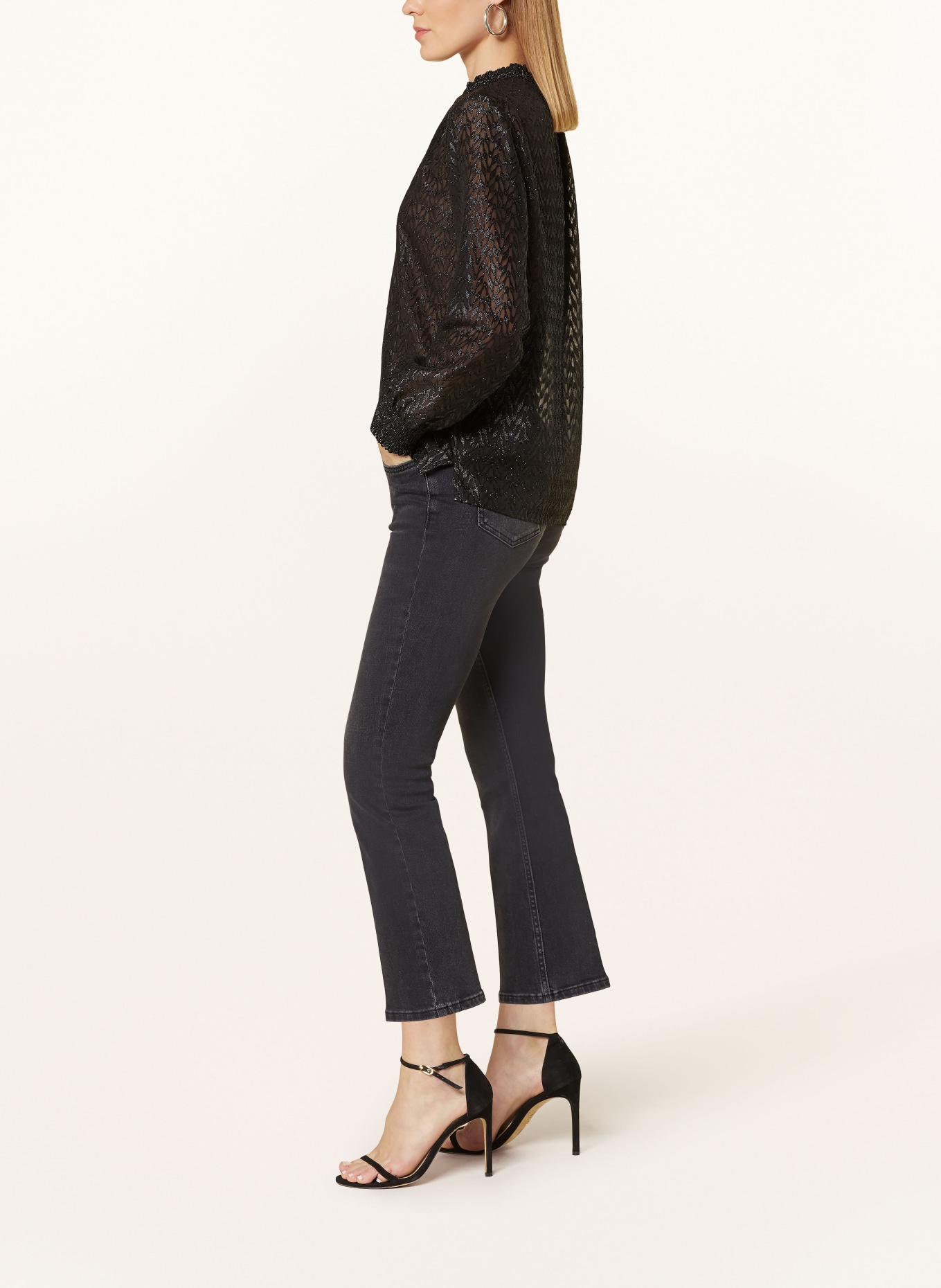 comma casual identity Flared džíny: 98Z4 GREY/BLACK