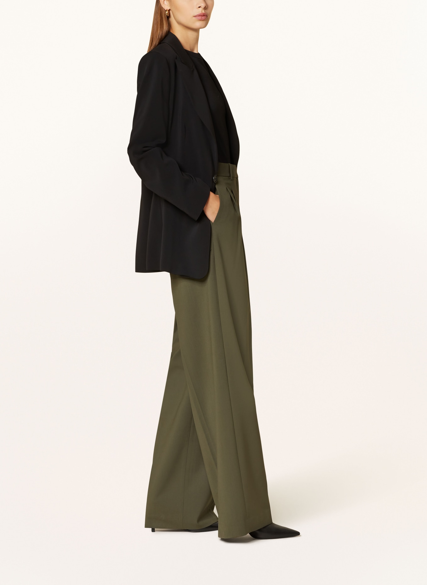 Theory Spodnie marlena: OLIWKOWY