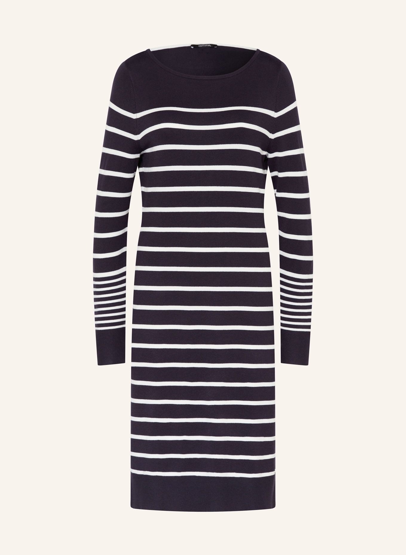comma Strickkleid: DUNKELBLAU/ WEISS